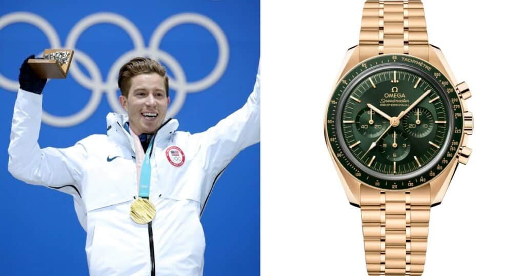 Shaun White – Omega Speedmaster Moonwatch 18k Moonshine Gold​