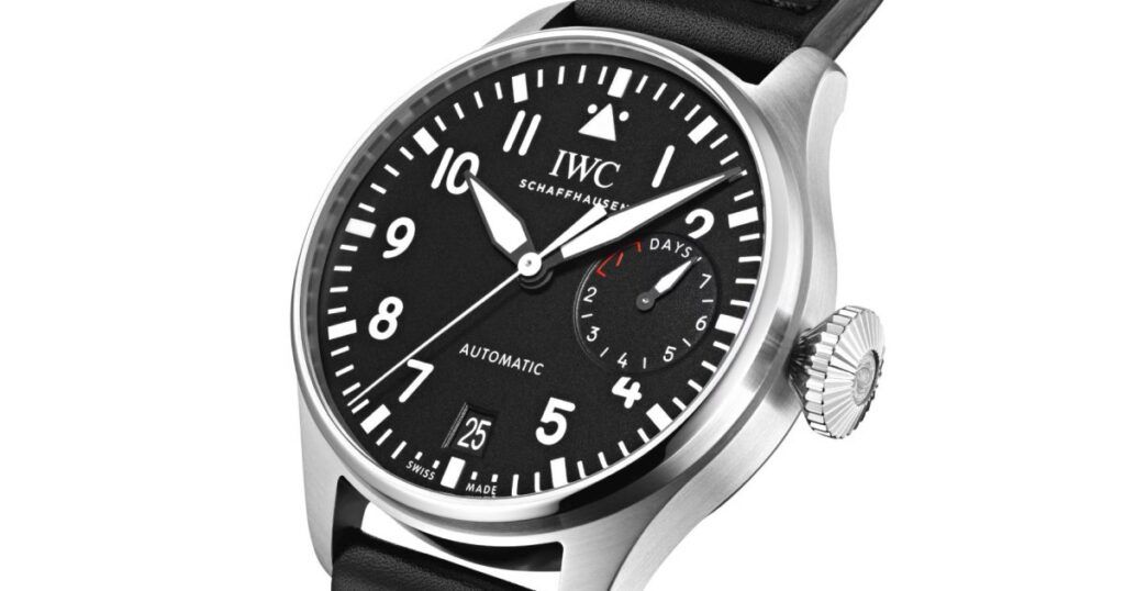 IWC Big Pilot's Watch large luxury aviator timepiece with leather strap