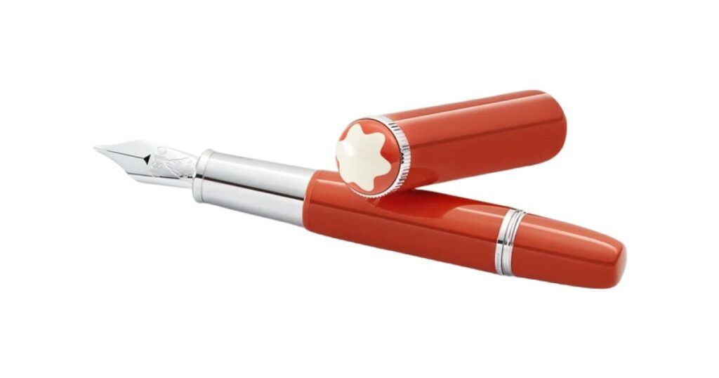 Montblanc luxury pen cap featuring iconic white star emblem branding detail