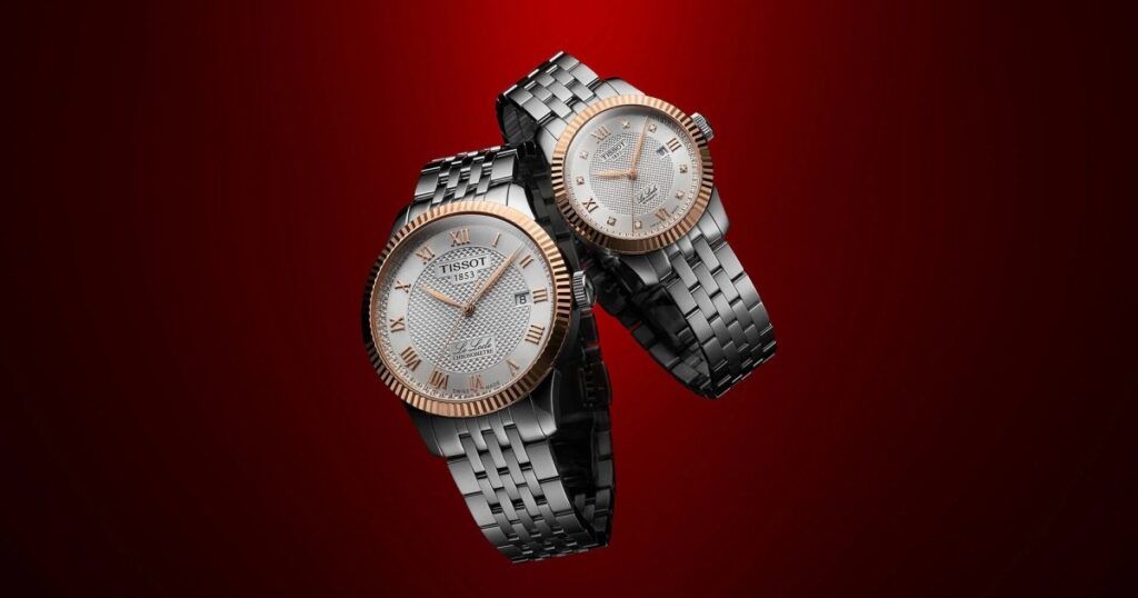 Tissot PRX integrated bracelet watch with geometric design and 1970s inspired styling