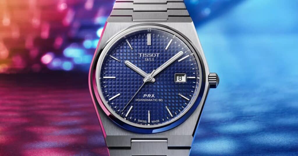 Tissot PRX Powermatic 80 automatic watch with integrated bracelet and 1970s design
