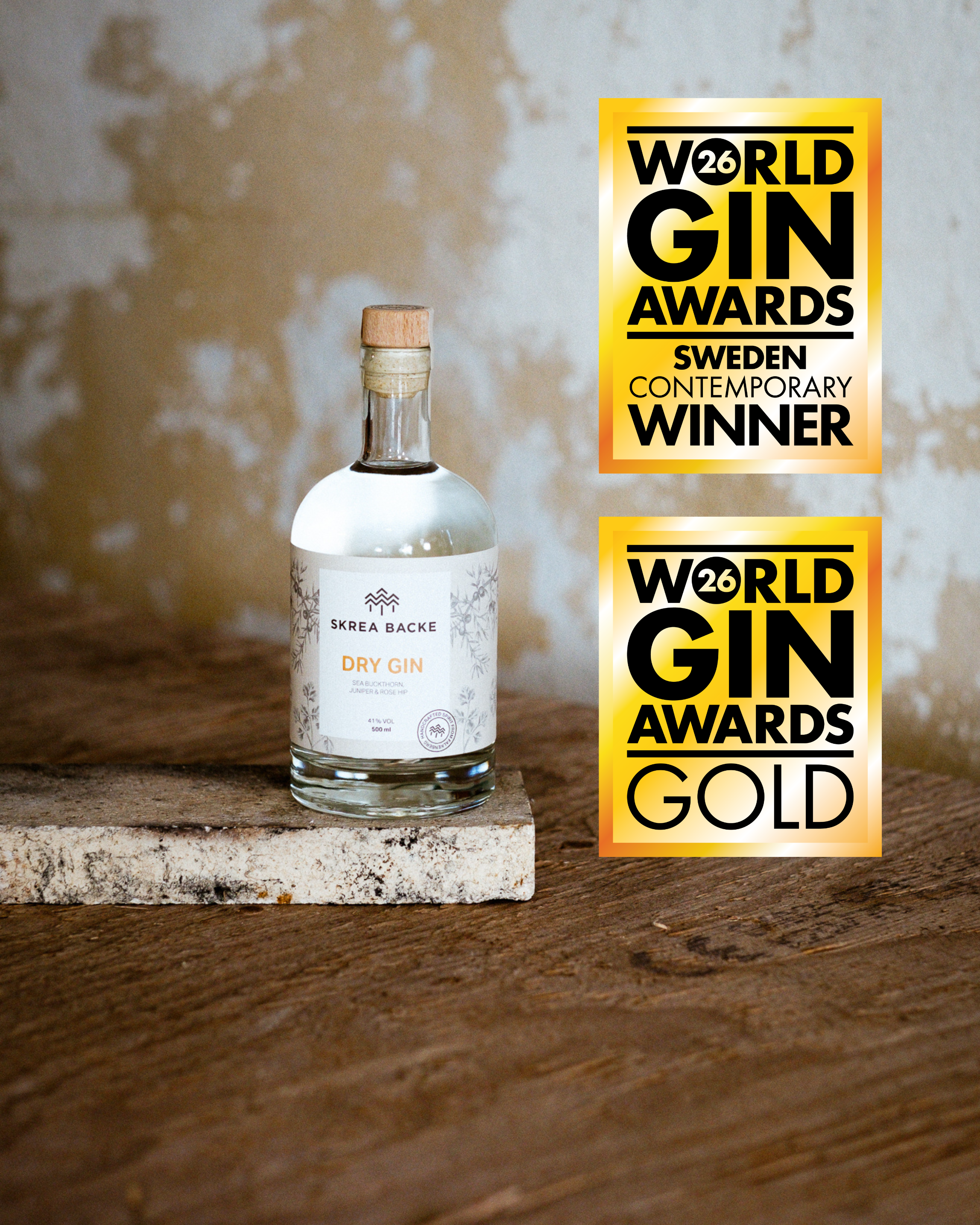 Bild på en flaska skrea backe dry gin