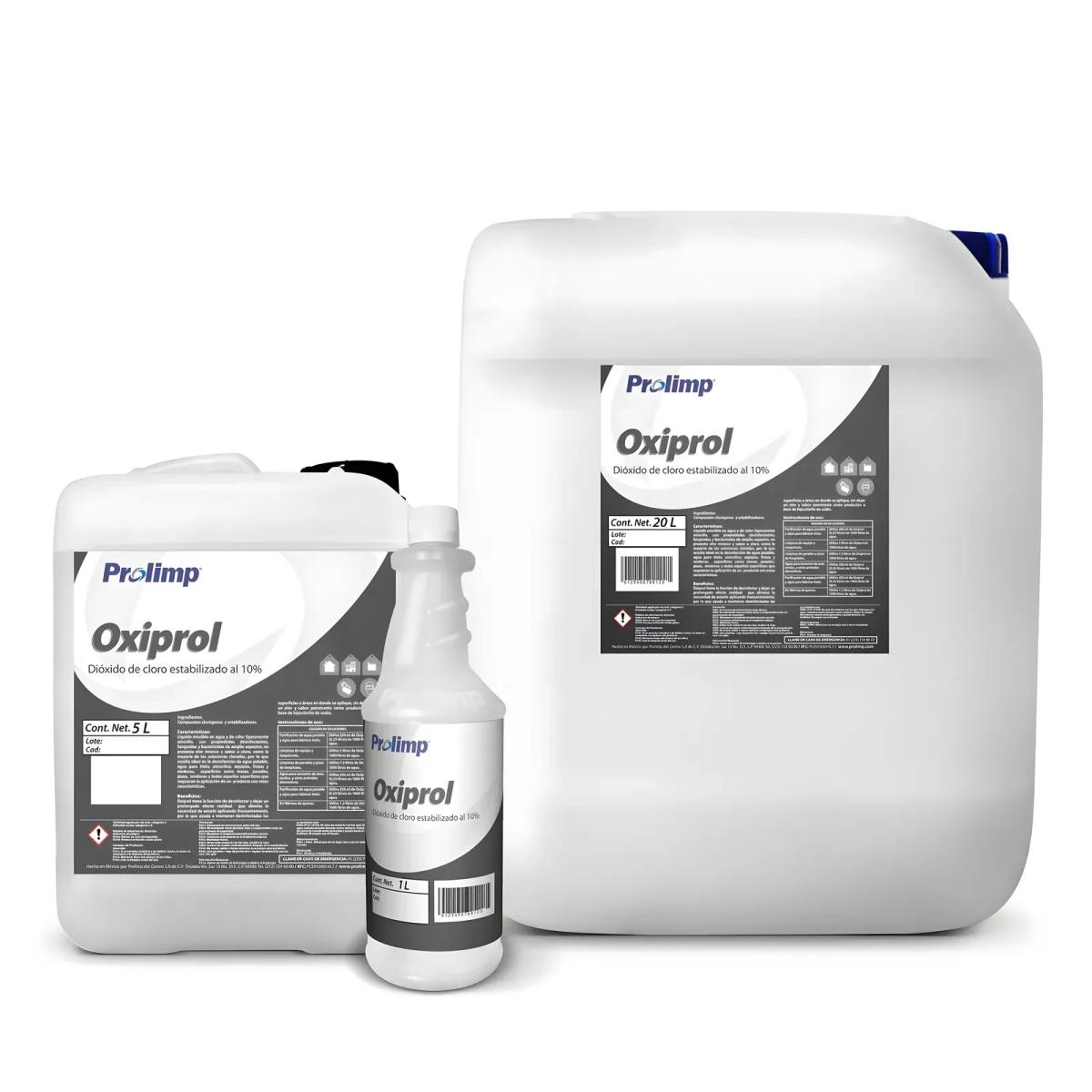 Oxiprol. Dióxido de Cloro estabilizado al 10%