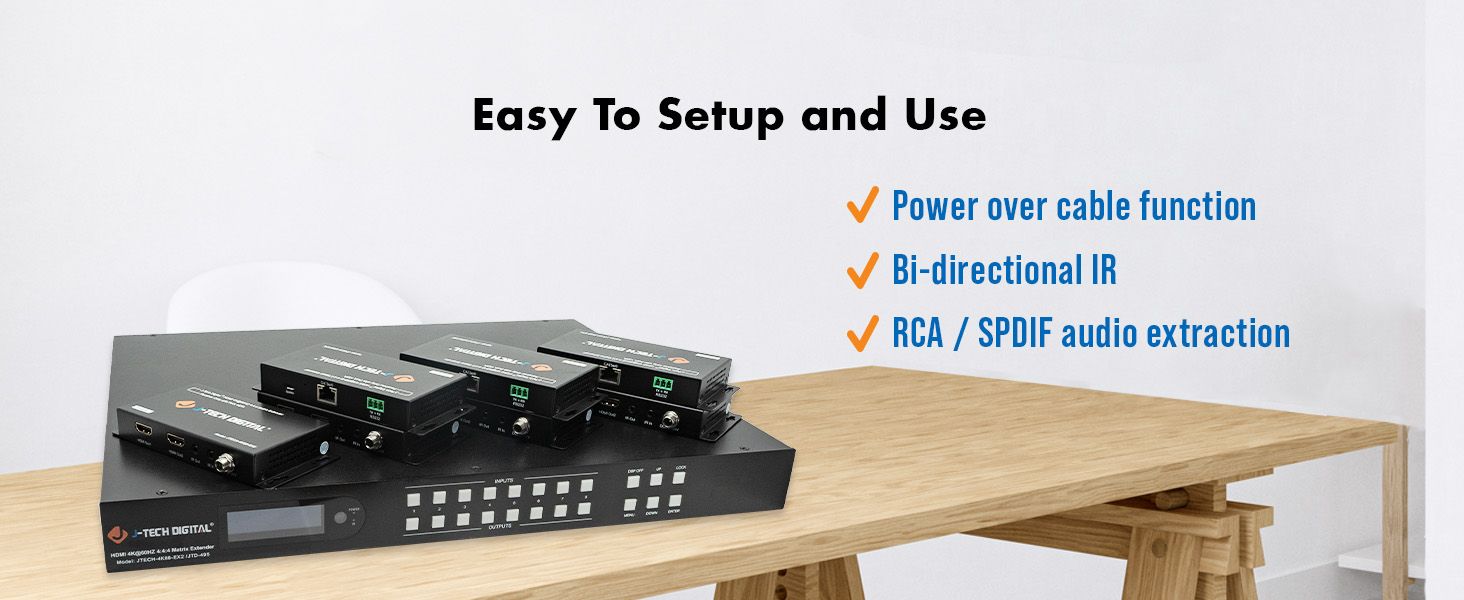 4K 60Hz 8x8 HDBaseT HDMI Matrix Extender with PoC (131ft) 4K 60Hz 8x8 HDBaseT HDMI Matrix Extender with PoC (131ft)