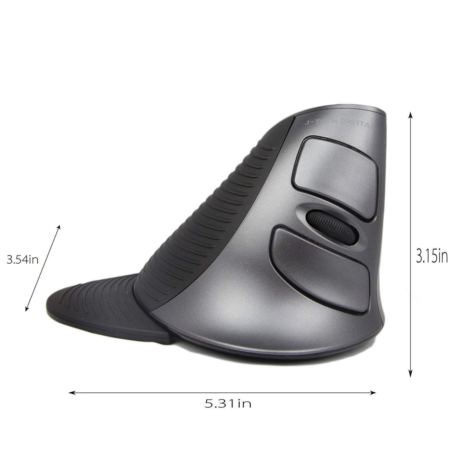Wireless Vertical Ergonomic Mouse – Adjustable DPI, Removable Palm Rest, Enhanced Accuracy and Durability (Silver and Black)