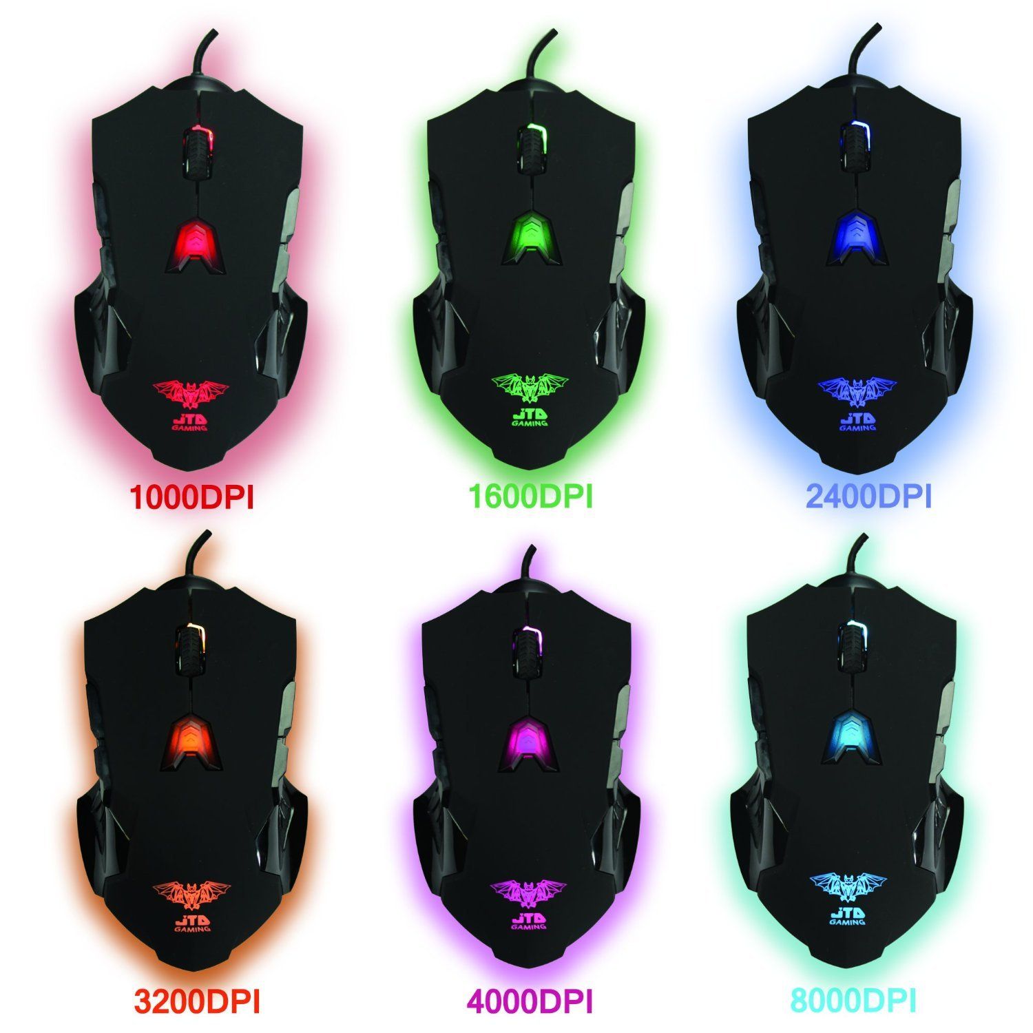 Gaming Mouse – 8200 DPI, Ergonomic Design, Macro Functionality, and LED Lighting (Black)