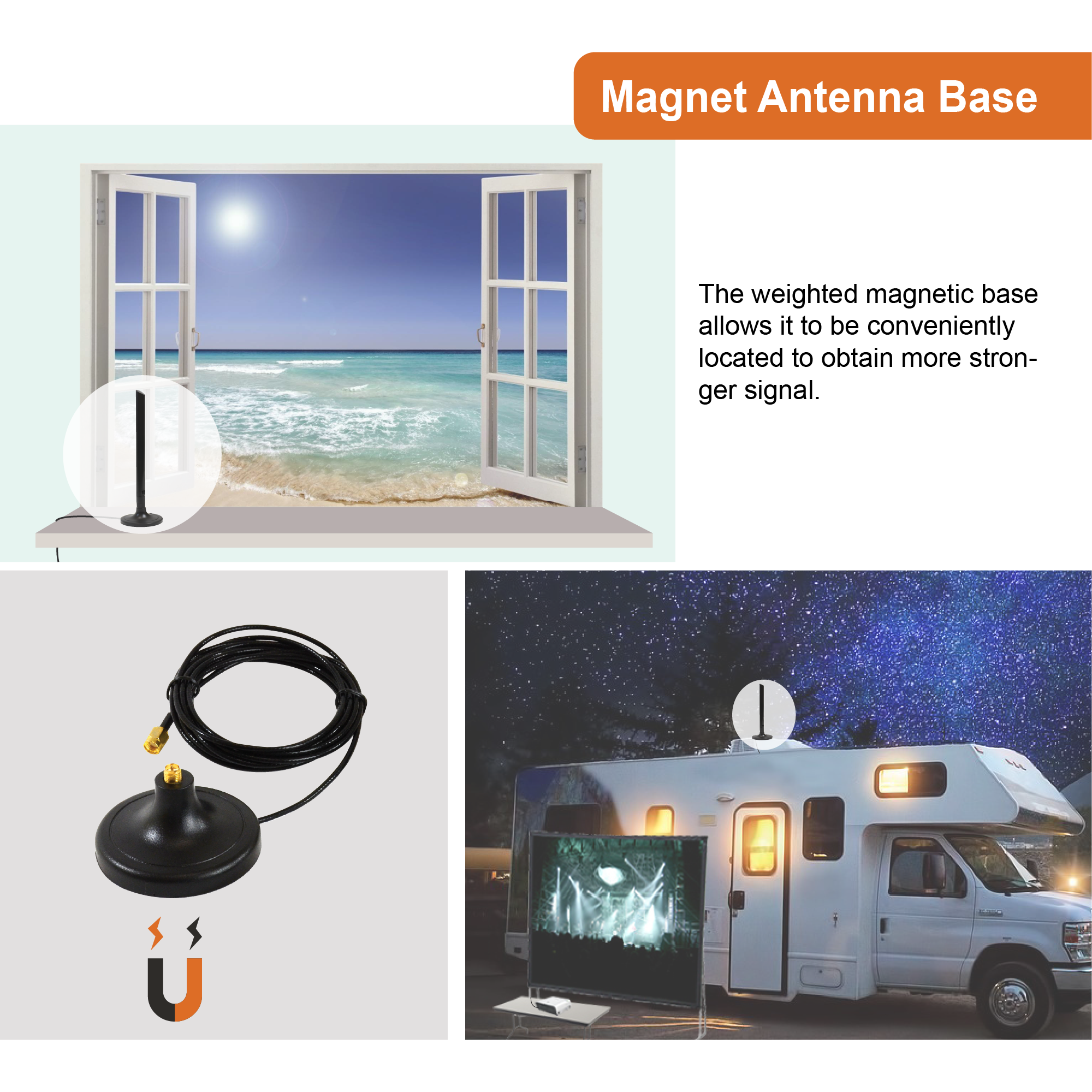10ft. Magnetic Antenna Base and Extension Cord