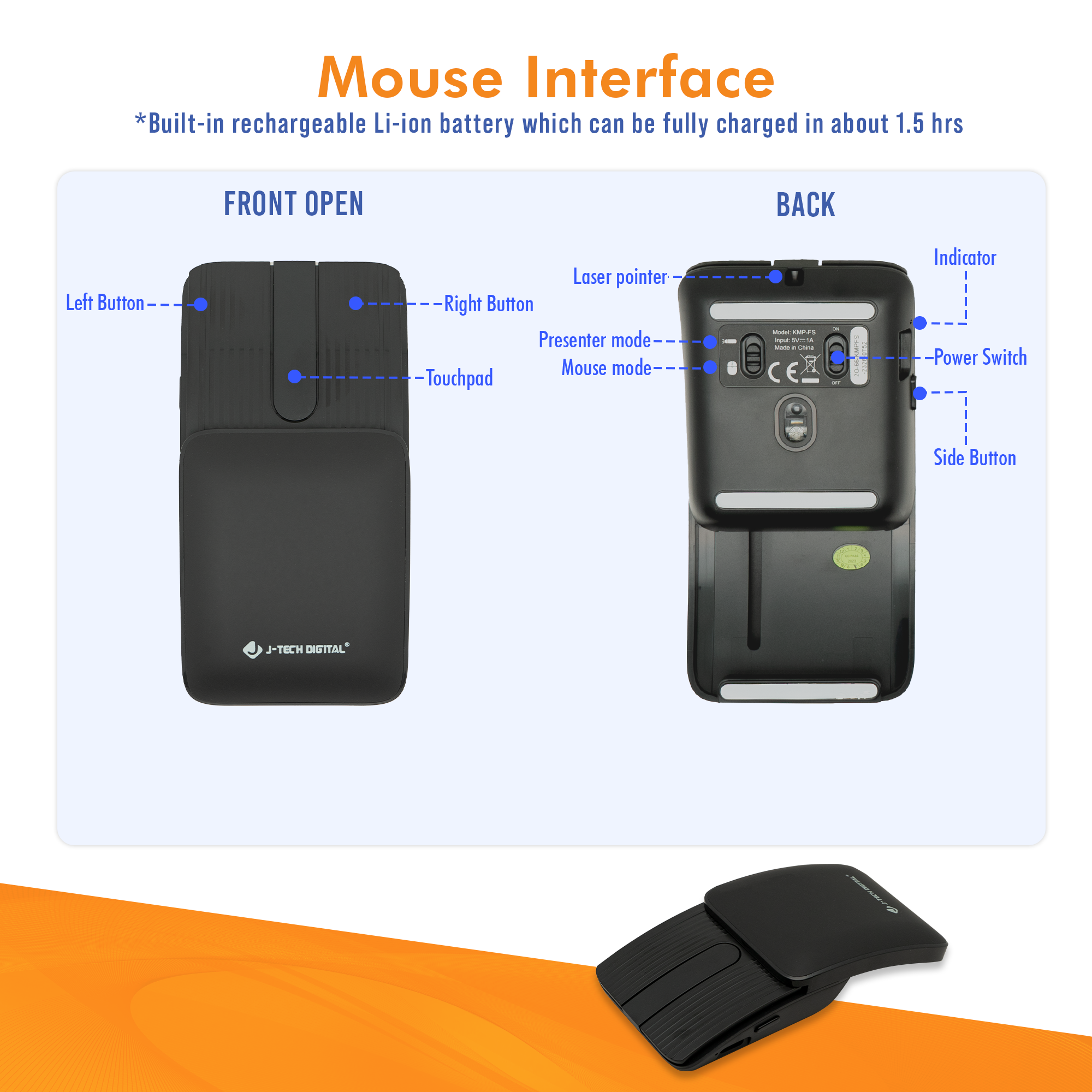 Foldable Bluetooth Keyboard and 2-in-1 Sliding Wireless Mouse – Multi-Device, Compact, and Portable with Leather Case