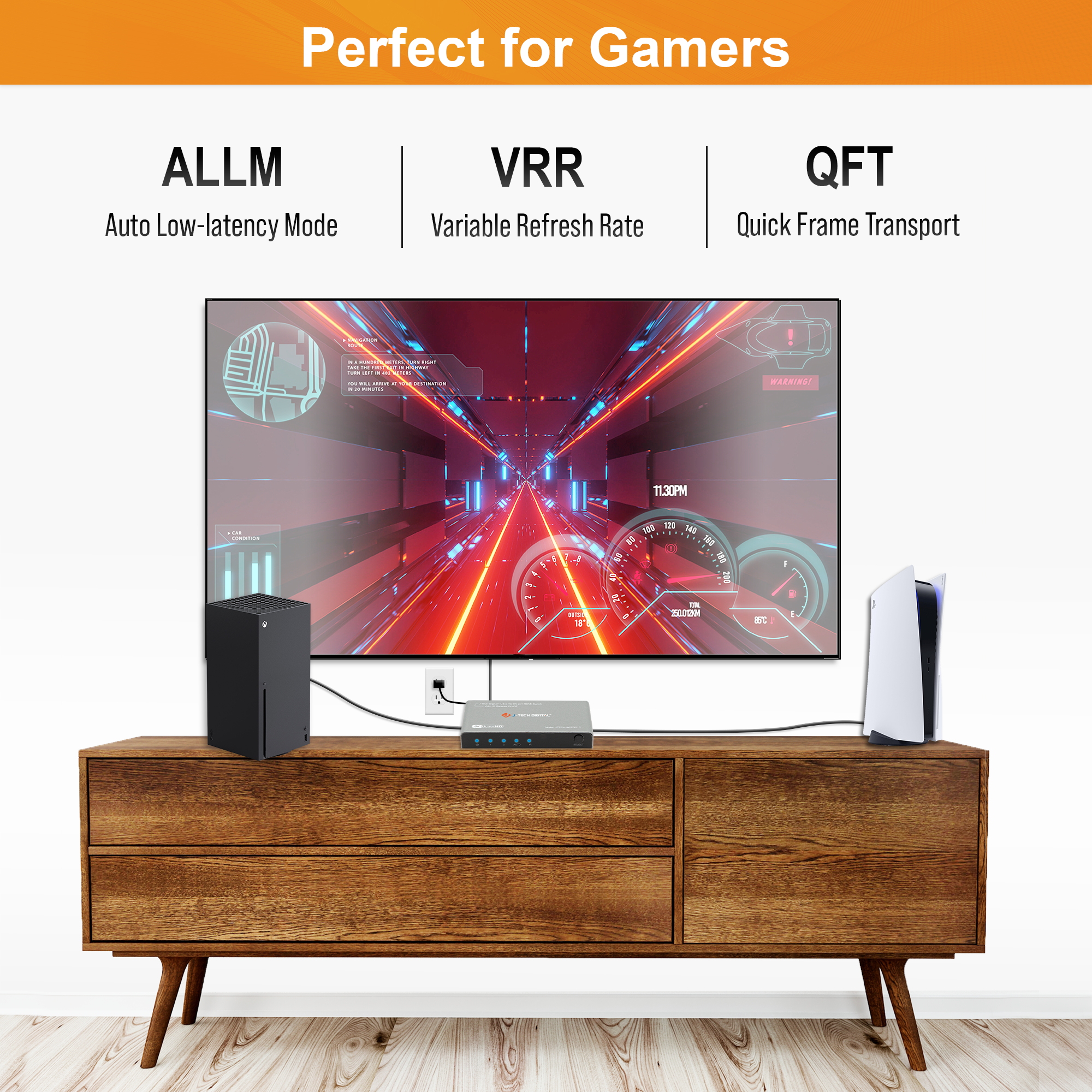 8K 60Hz 2x1 HDMI Switch with IR Remote