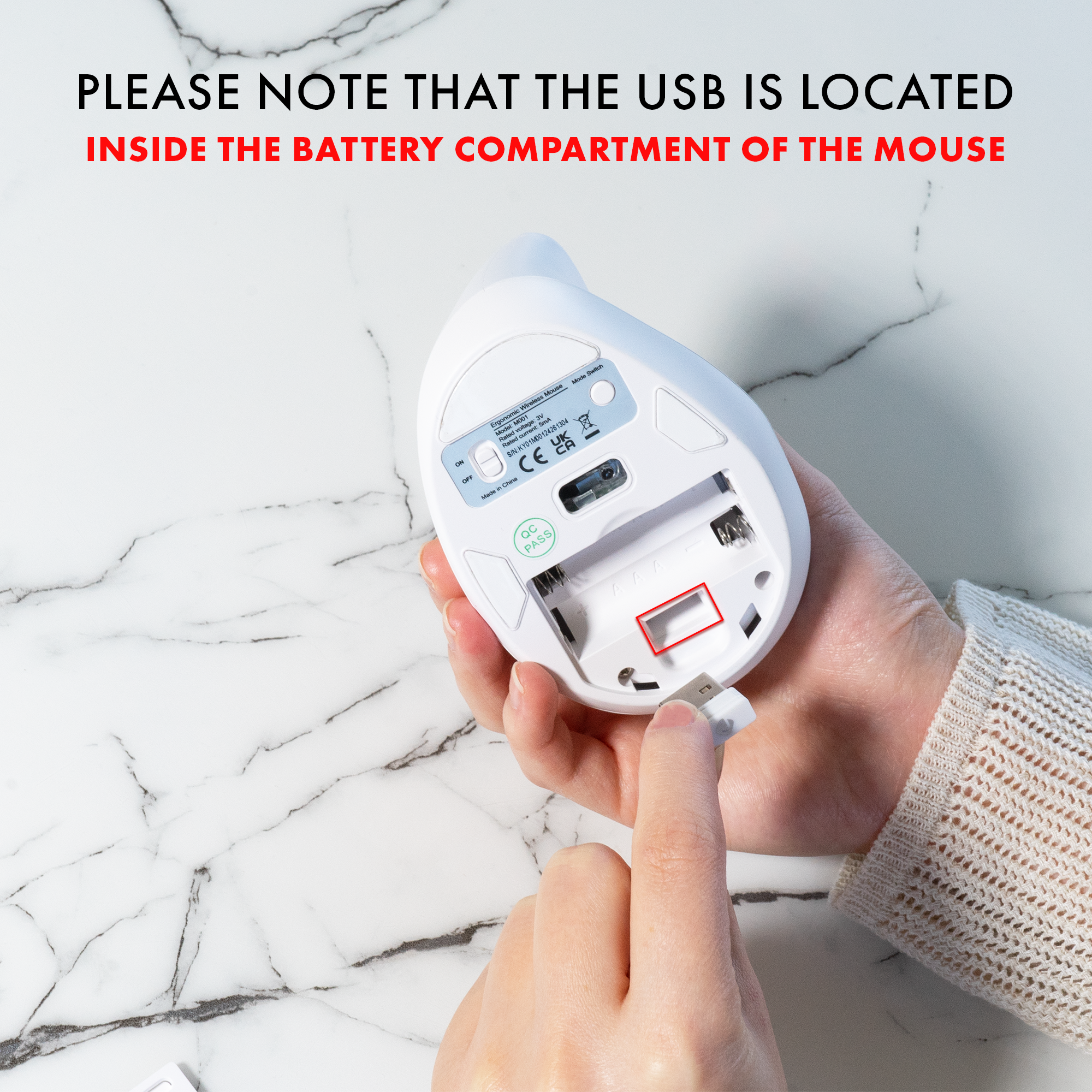 Vertical Wireless Ergonomic Mouse with 2.4G and Bluetooth Modes – Adjustable DPI (White)