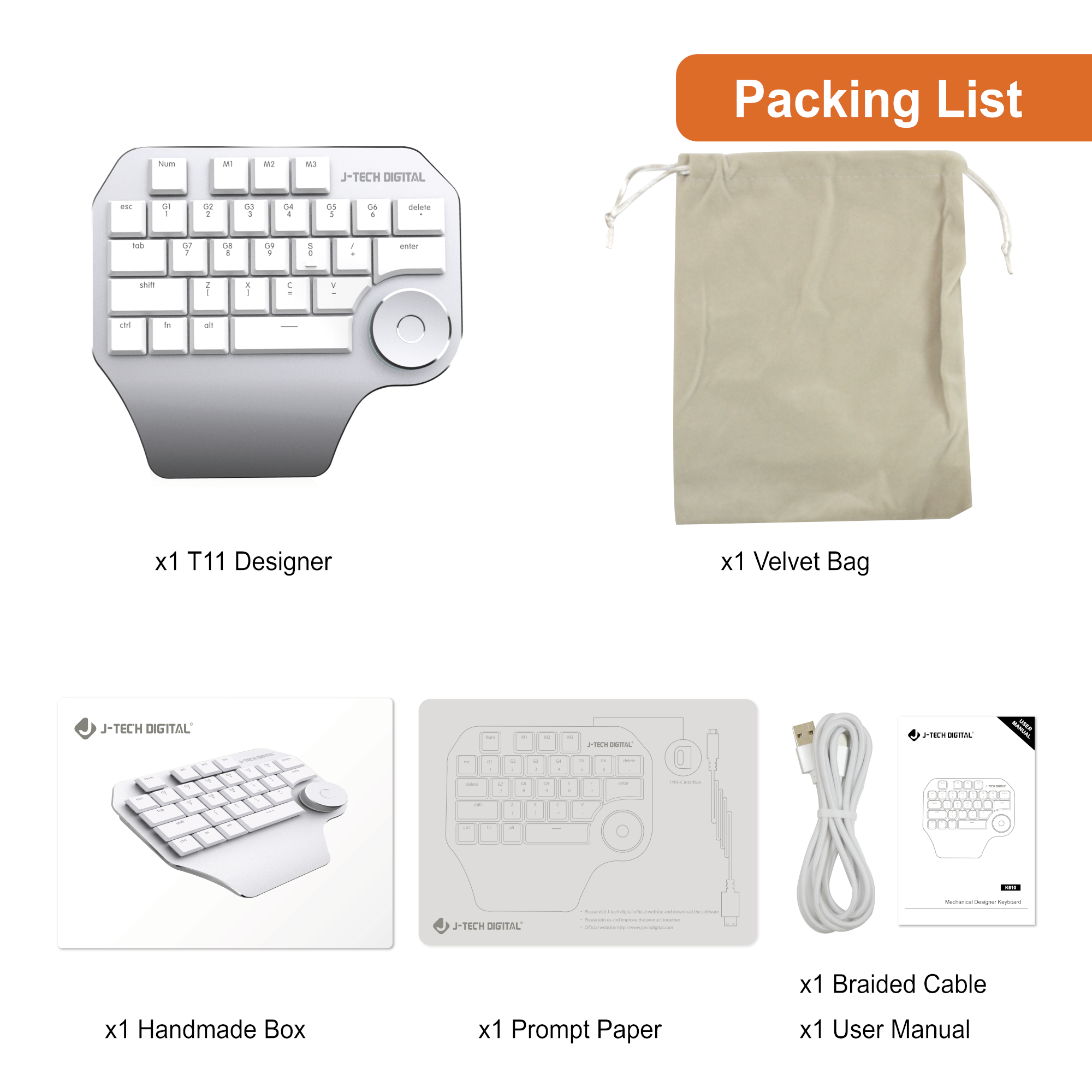 Mechanical Keyboard Keypad for Designers – Backlit, Multi-Function Dial and 3 Shortcut Groups (White)