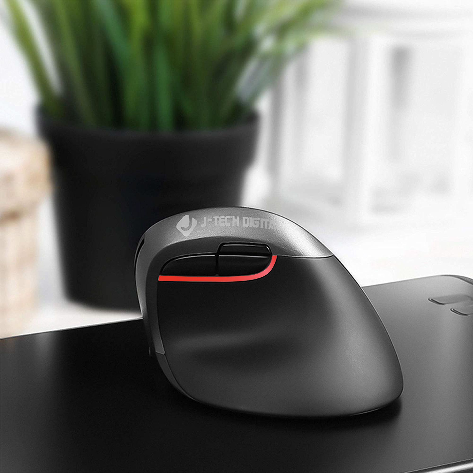 Vertical Wireless Ergonomic Mouse – 3 Adjustable DPI Settings, Compact Design, Reduces Wrist Strain, Ideal for Small Hands (Black)