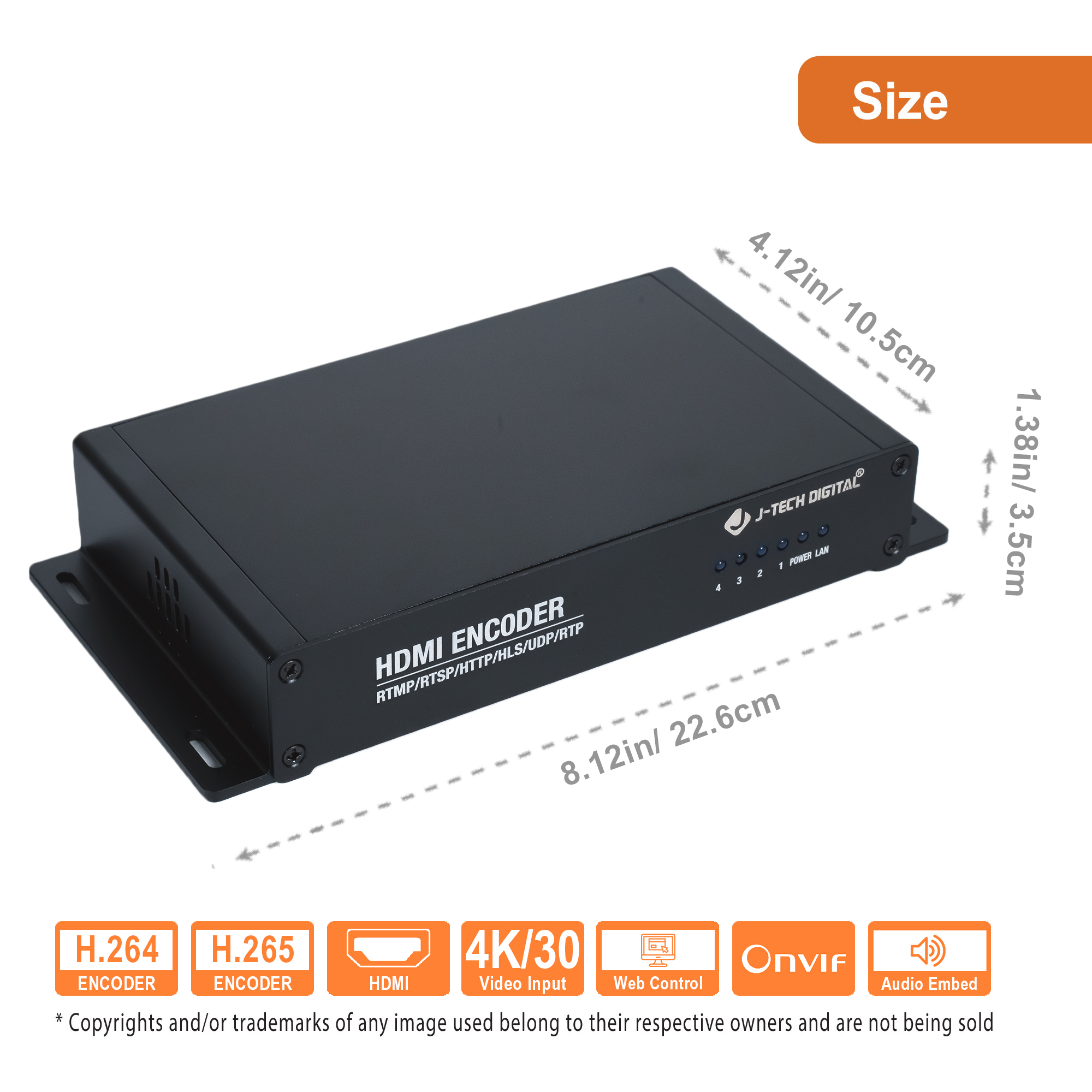 4K 30Hz HDMI H.264/H.265 Encoder Livestream with Audio Embedding