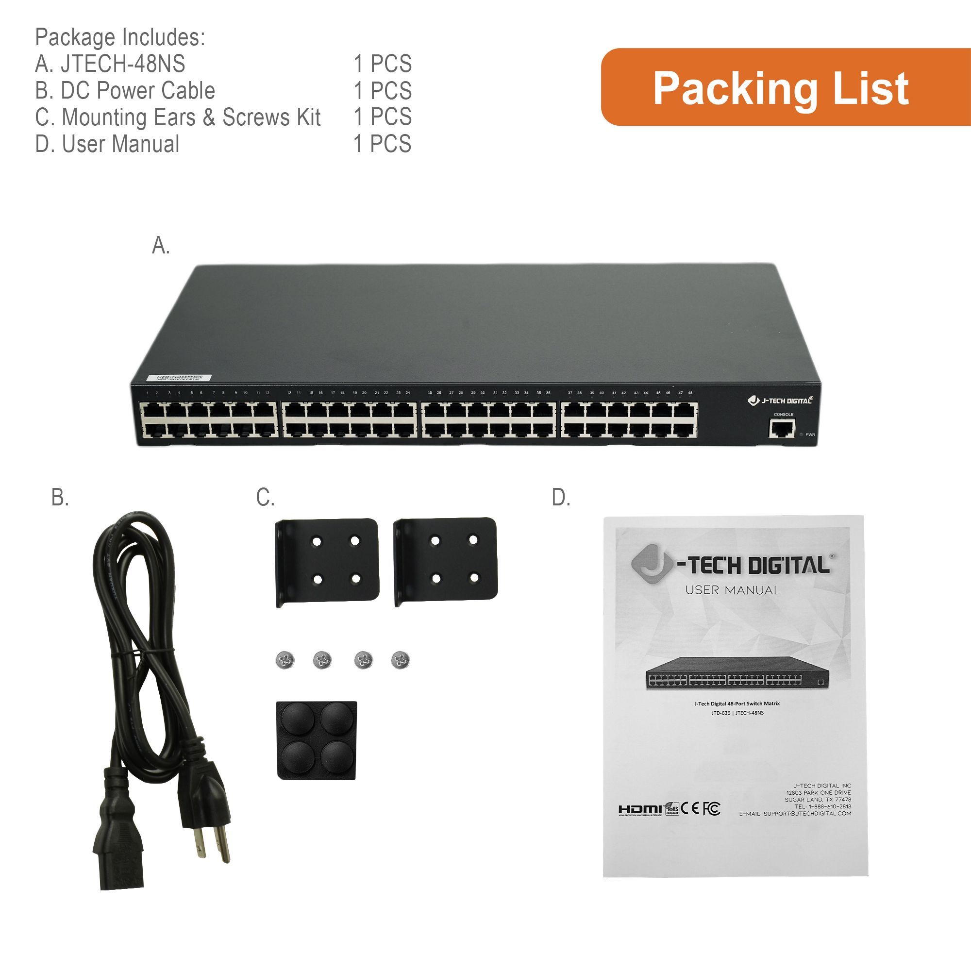 48-Port Gigabit Ethernet Switch For AV Over IP System