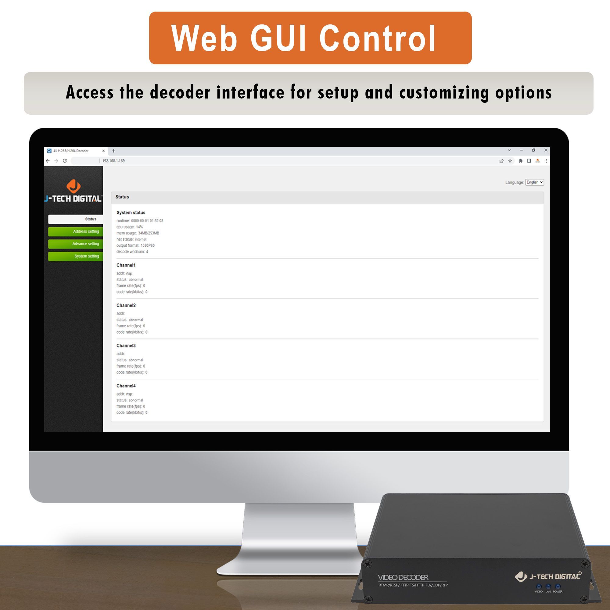 1080P 60Hz HDMI H.264/H.265 Decoder Livestream with Audio Output and NDI HX Support