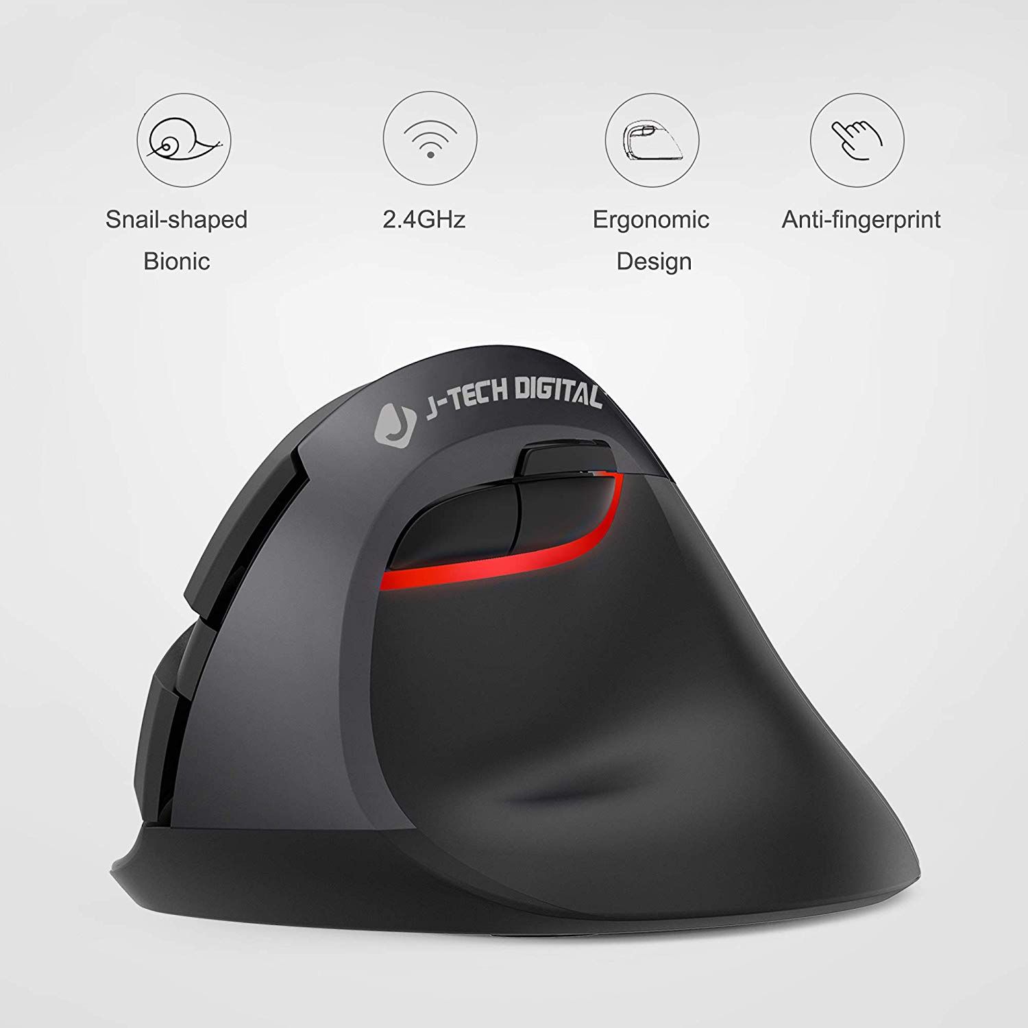 Vertical Wireless Ergonomic Mouse – 3 Adjustable DPI Settings, Compact Design, Reduces Wrist Strain, Ideal for Small Hands (Black)