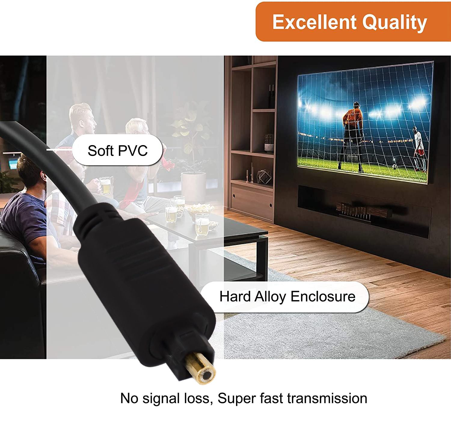 3ft Toslink Digital Optical SPDIF Audio Cable