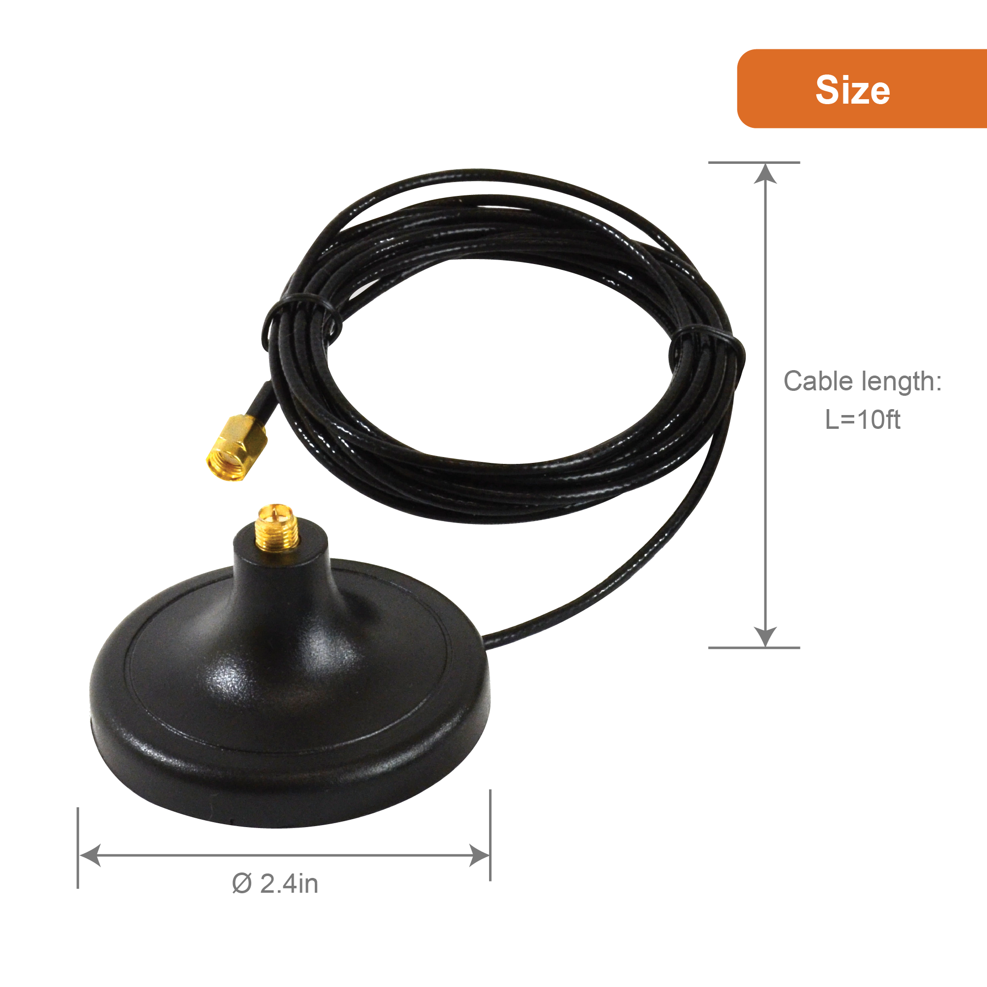 10ft. Magnetic Antenna Base and Extension Cord