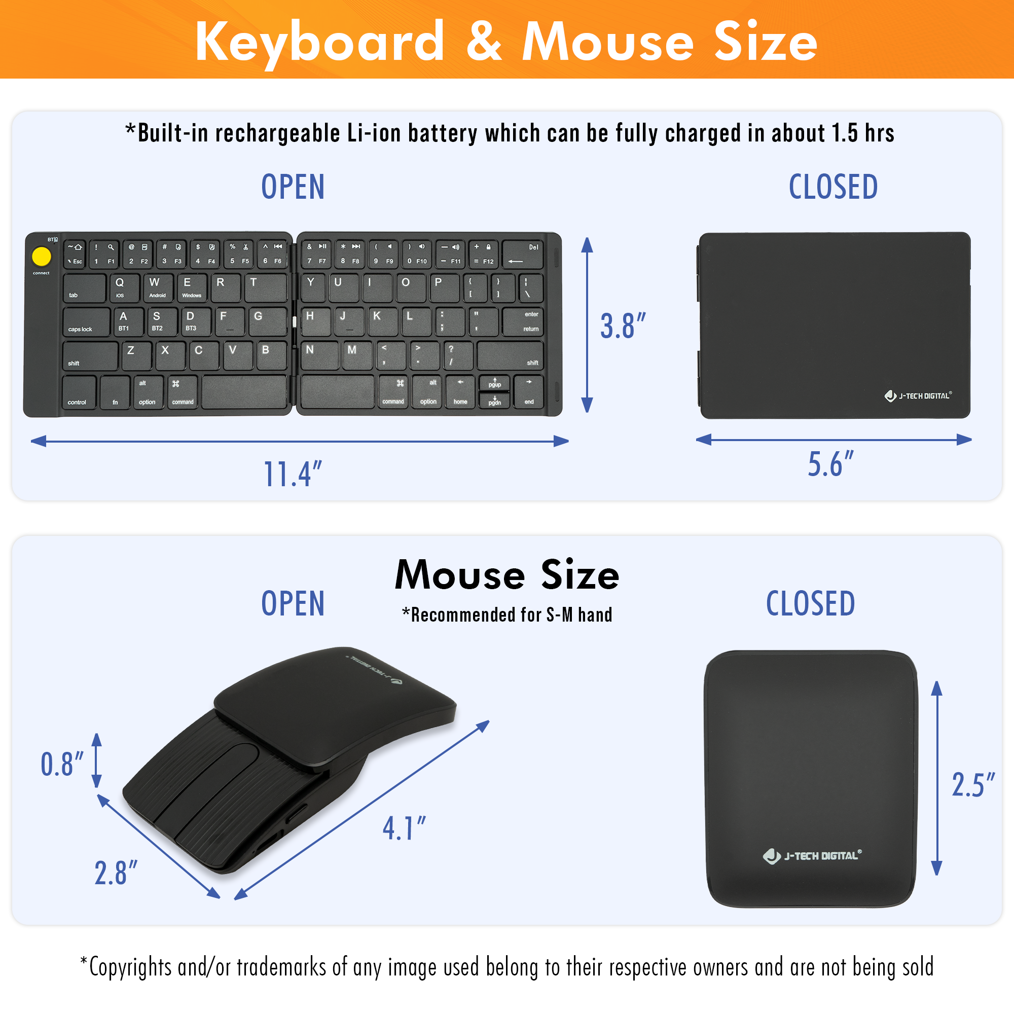 Foldable Bluetooth Keyboard and 2-in-1 Sliding Wireless Mouse – Multi-Device, Compact, and Portable with Leather Case