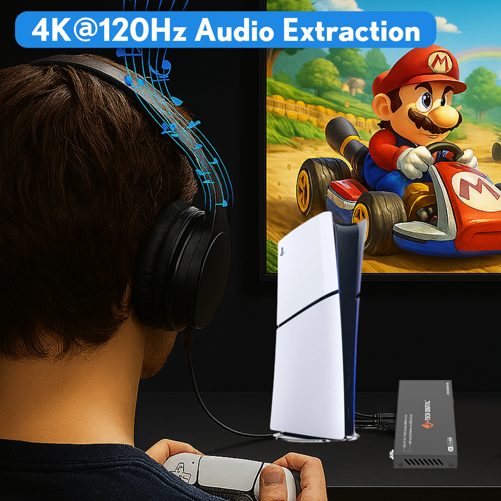 8K 60Hz HDMI Switch 4 In 1 Out with Audio Extraction