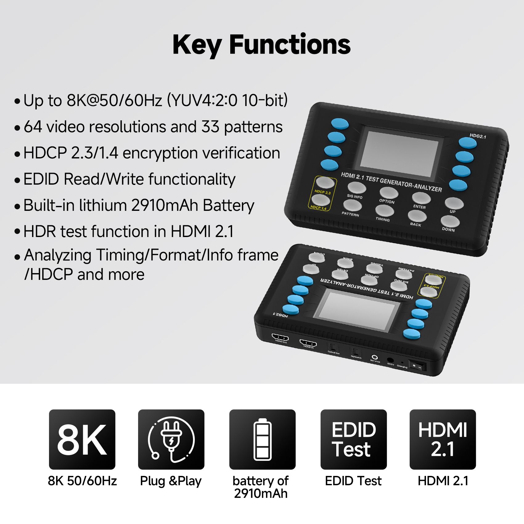 8K 60Hz HDMI Signal Generator and Analyzer