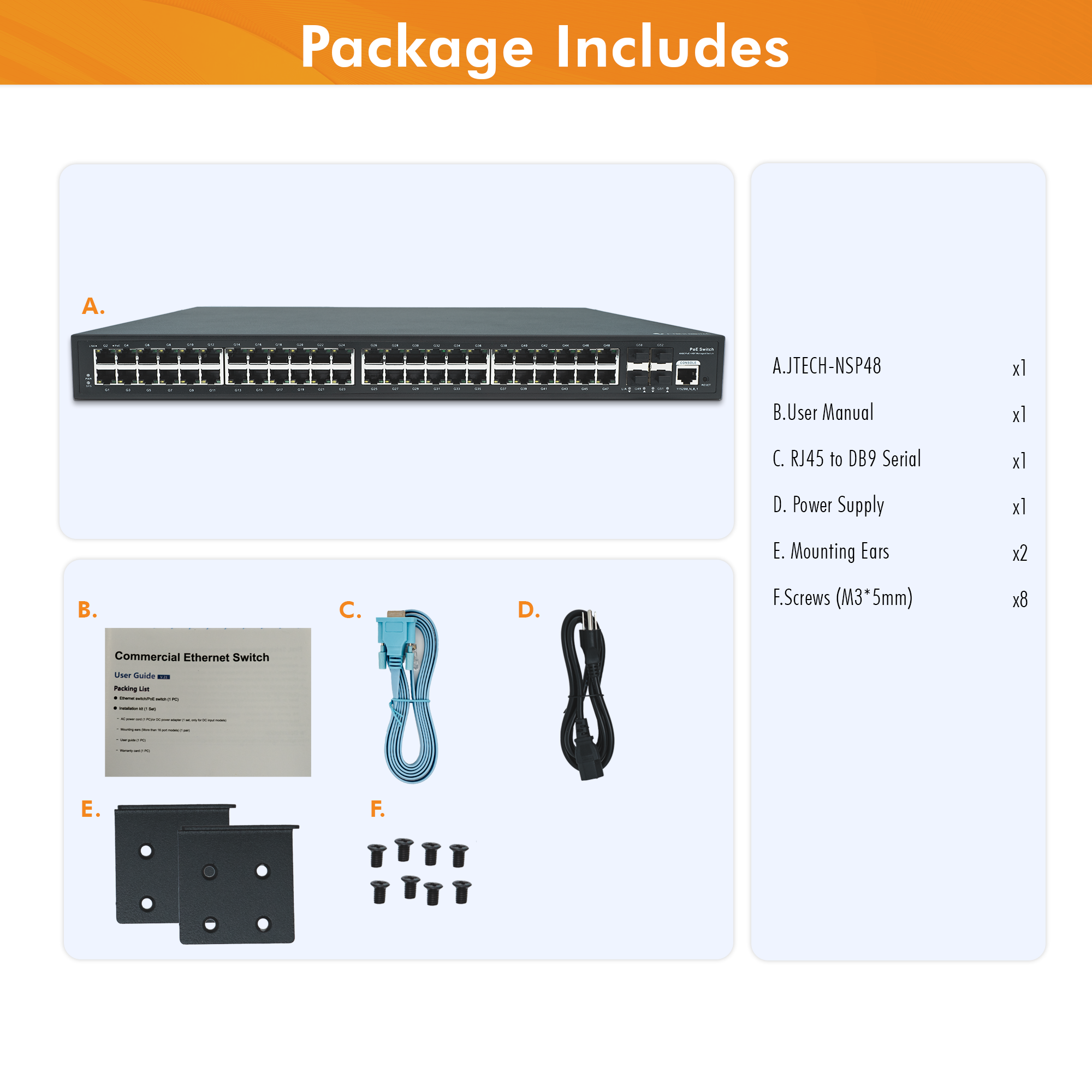 48-Port Gigabit Ethernet PoE Switch For AV Over IP System
