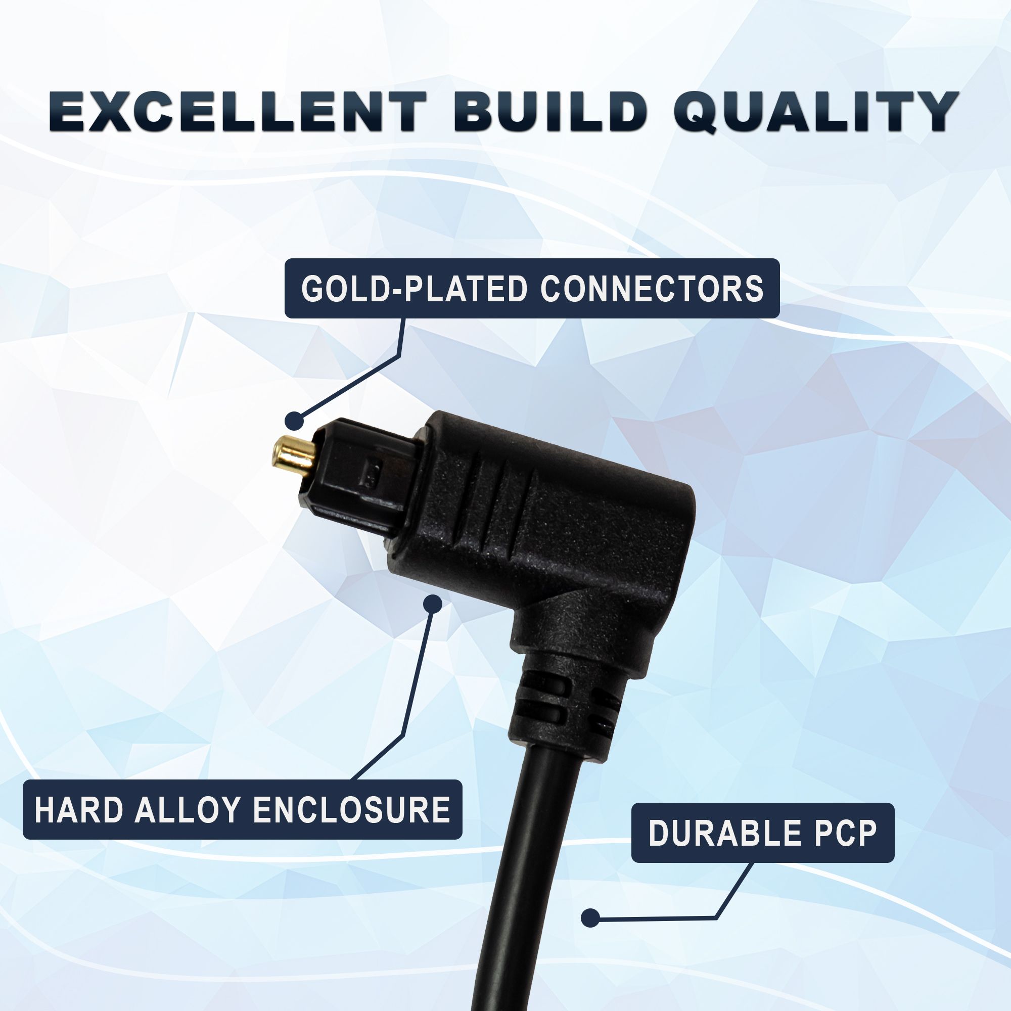 6ft Optical Cable with 90 Degree Angle Connection – Dolby Digital and DTS Support