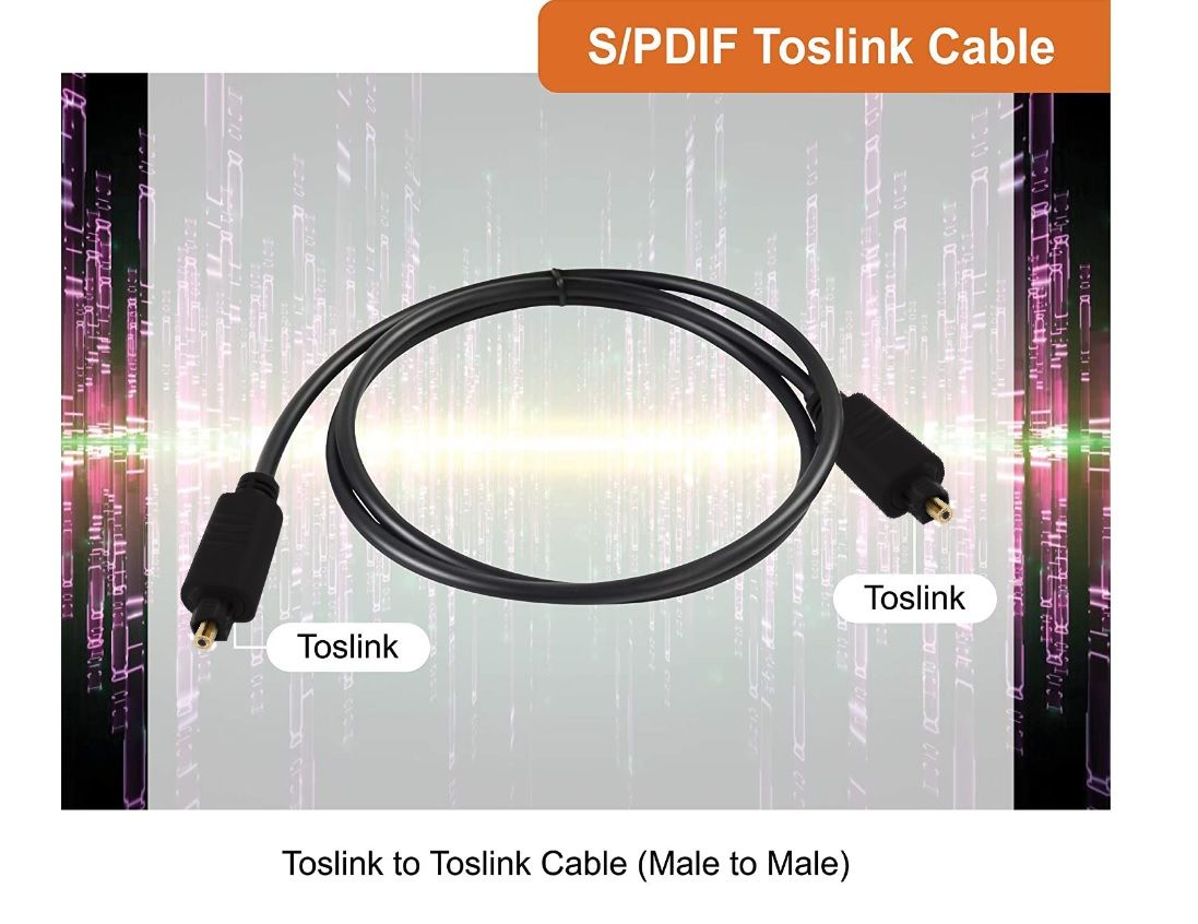 3ft Toslink Digital Optical SPDIF Audio Cable