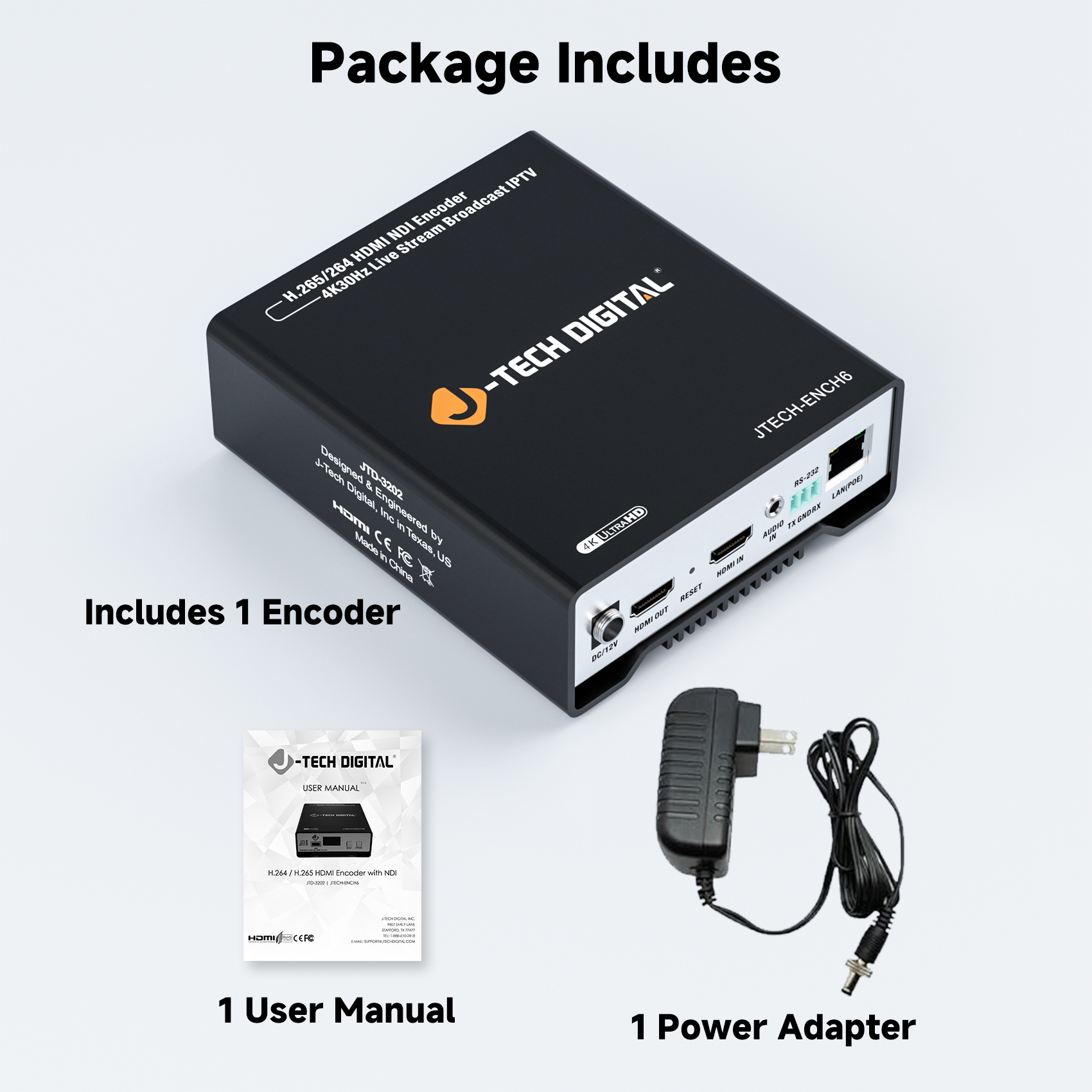 4K 30Hz H.264 H.265 Livestream HDMI Encoder with NDI & PoE