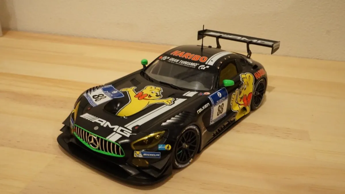 【プラモ製作記】タミヤ 1/24 メルセデスAMG GT3 \HARIBO\ #5 完成