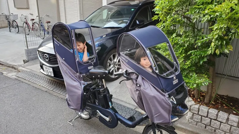 自宅前で試し座り