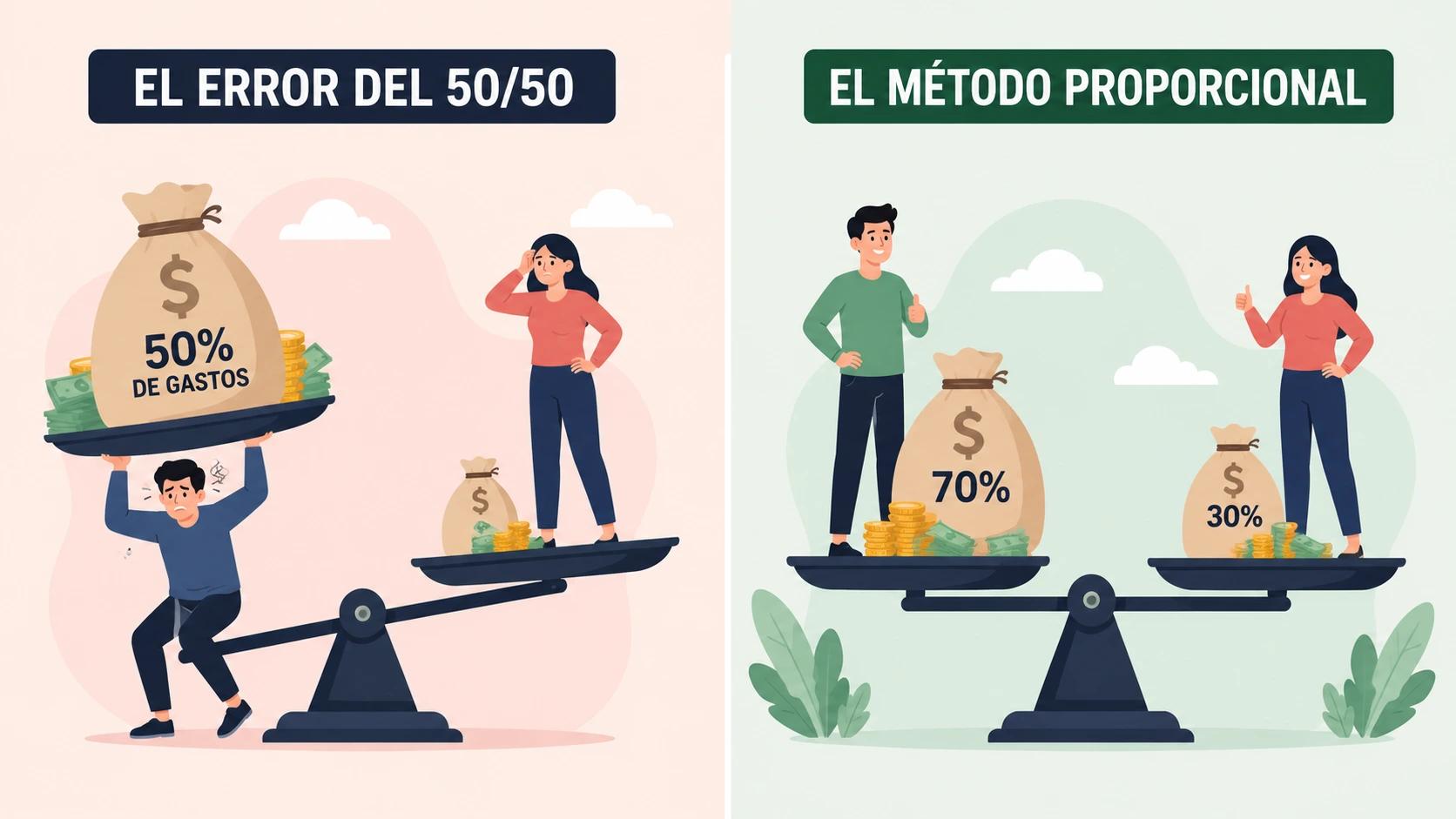  FINANZAS EN PAREJA: GUÍA PRÁCTICA PARA DIVIDIR LOS GASTOS CUANDO UNO GANA MÁS QUE EL OTRO