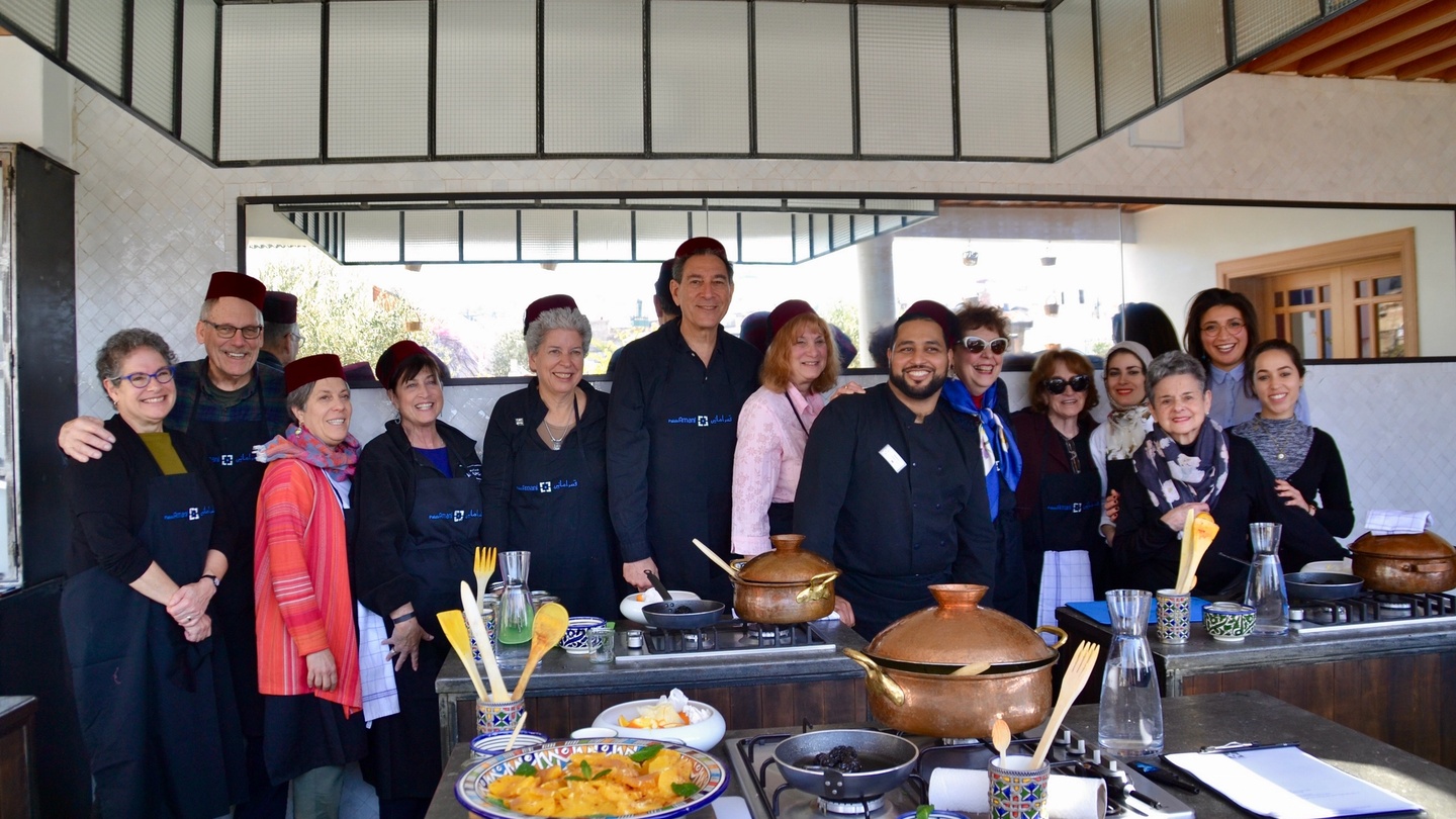 Team participating in cooking class