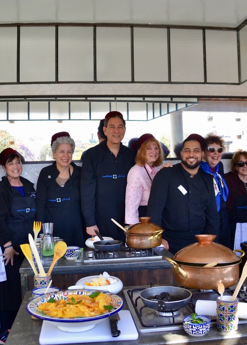 Alumni association travel in Morocco - guests enjoying a cooking class