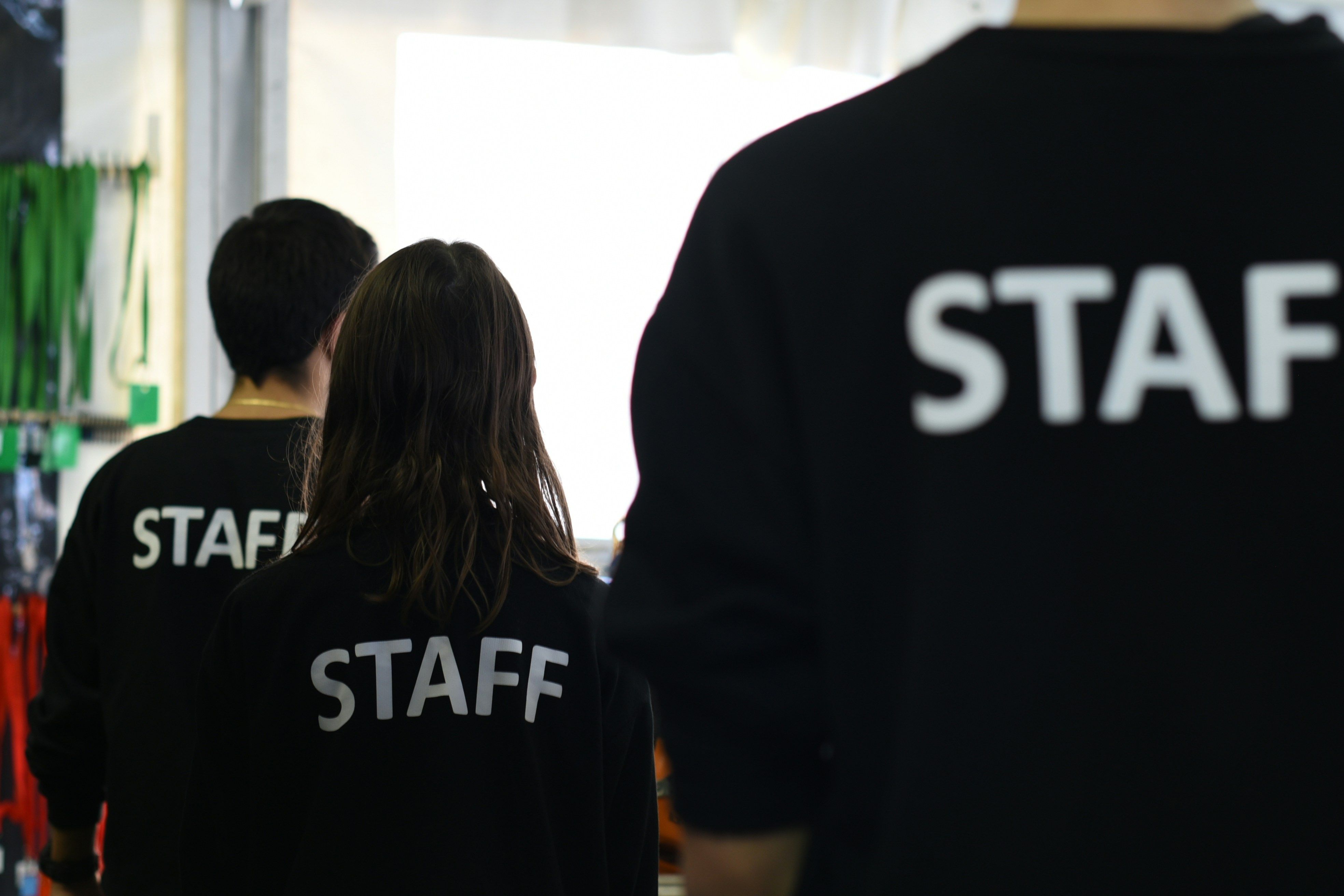 Event staff in matching shirts