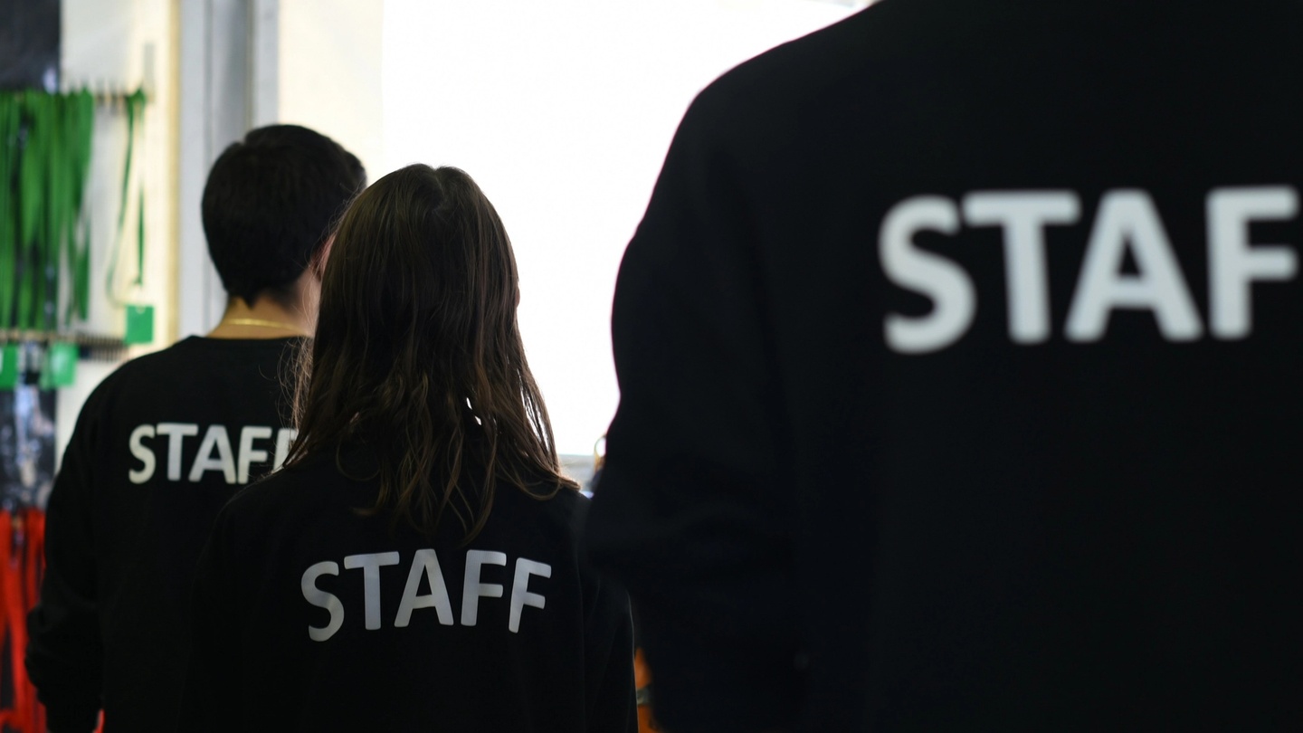 Event staff in matching shirts