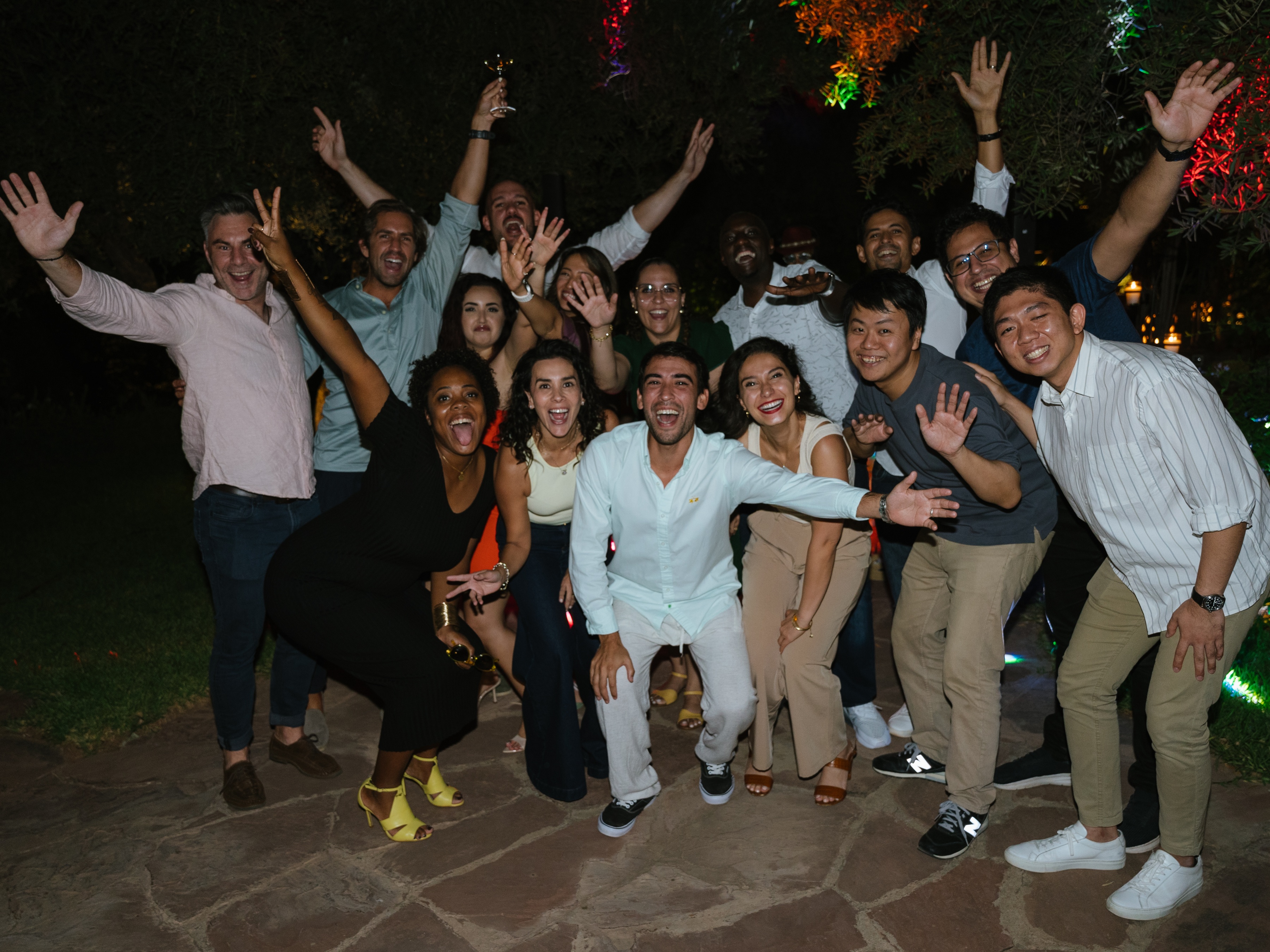 Team celebrating at their annual offsite