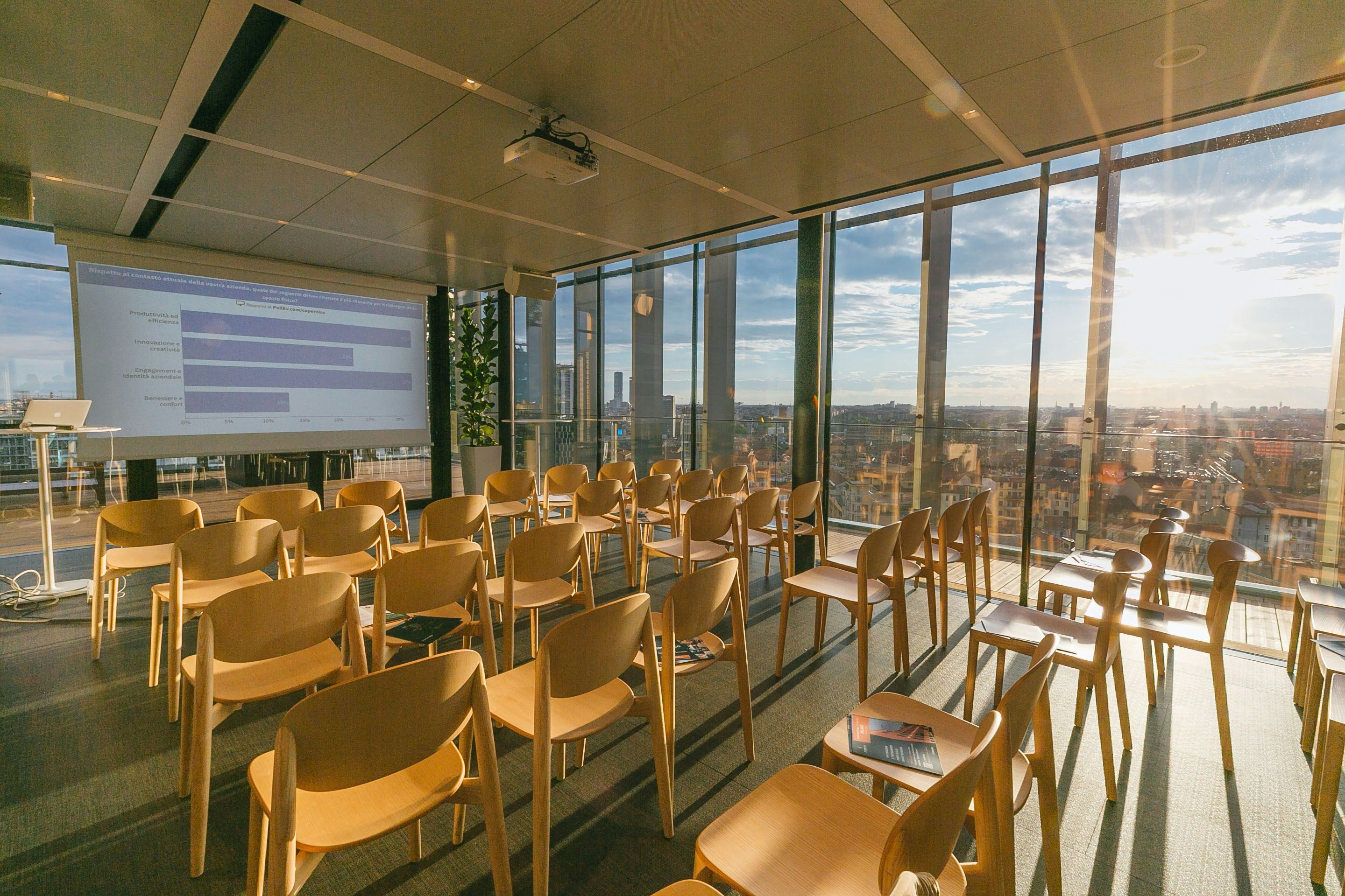 Meeting space prepared to attendees of the conference