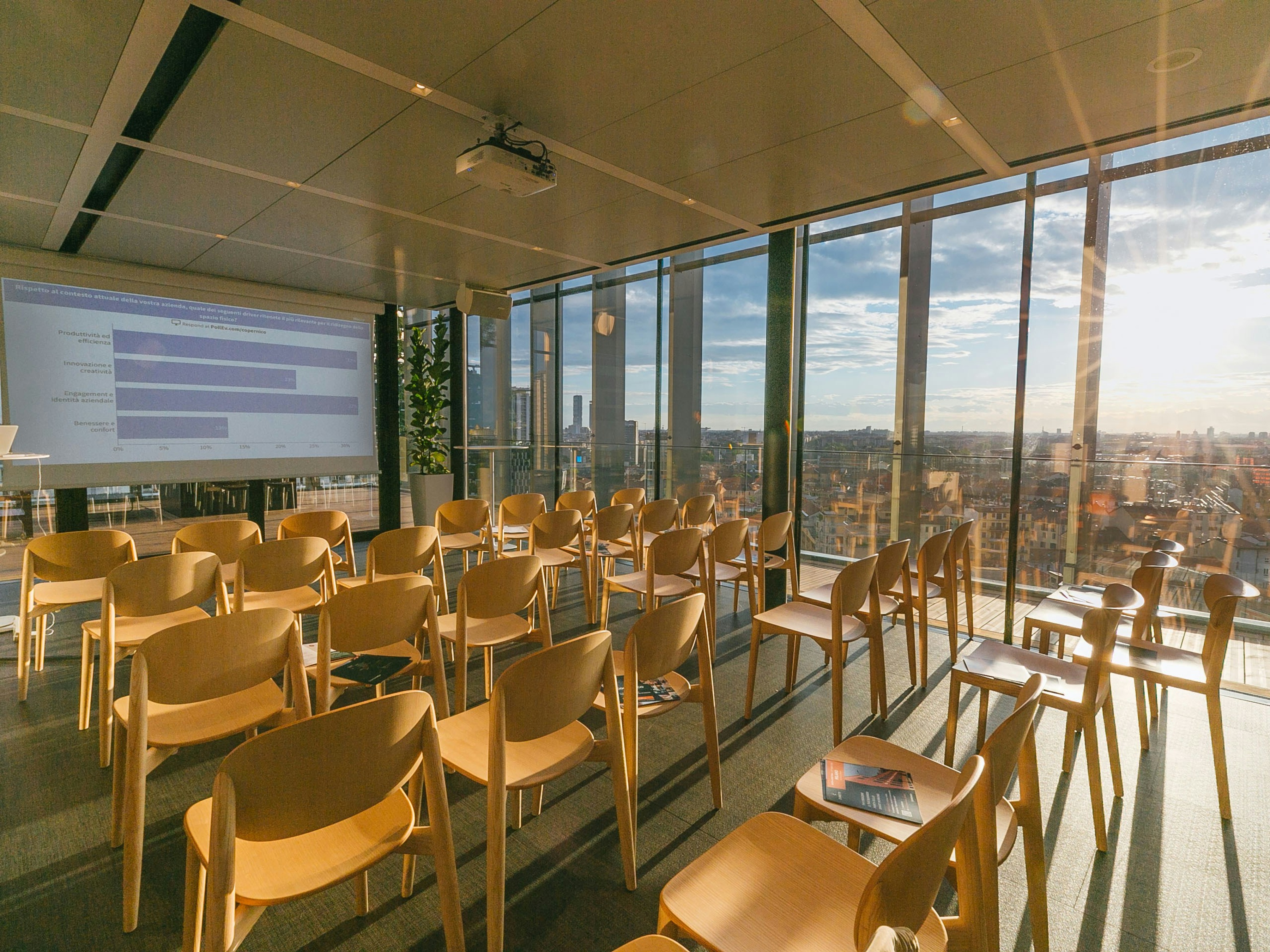 Meeting space prepared to attendees of the conference