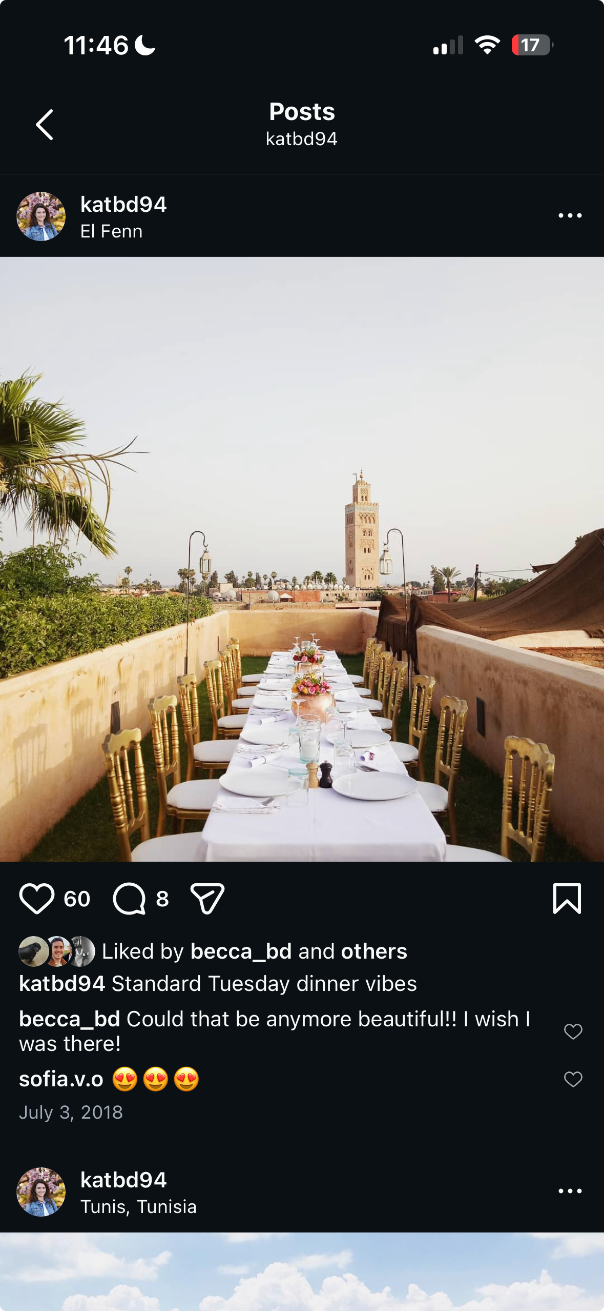 Private dining at El Fenn, Marrakech