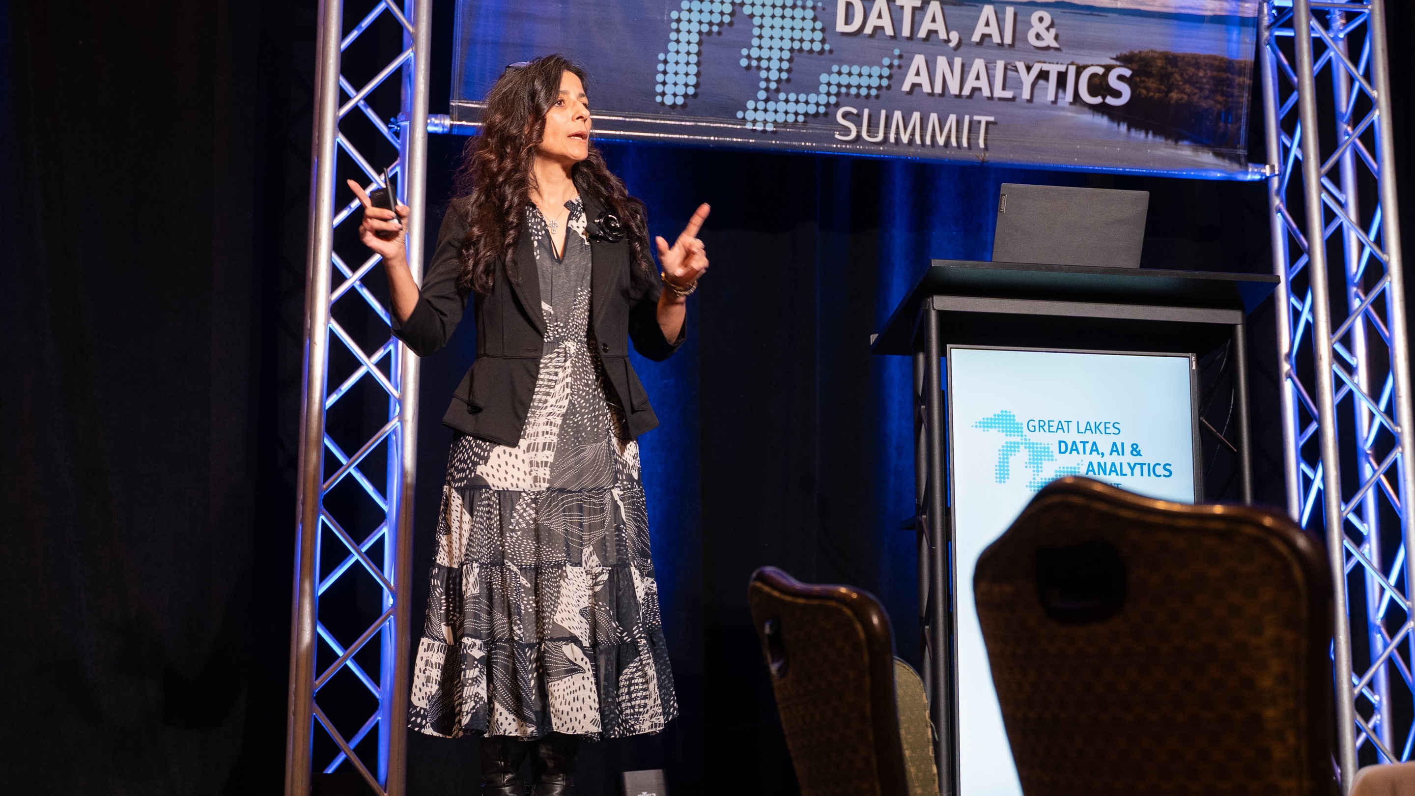 keynote speaker on stage at conference