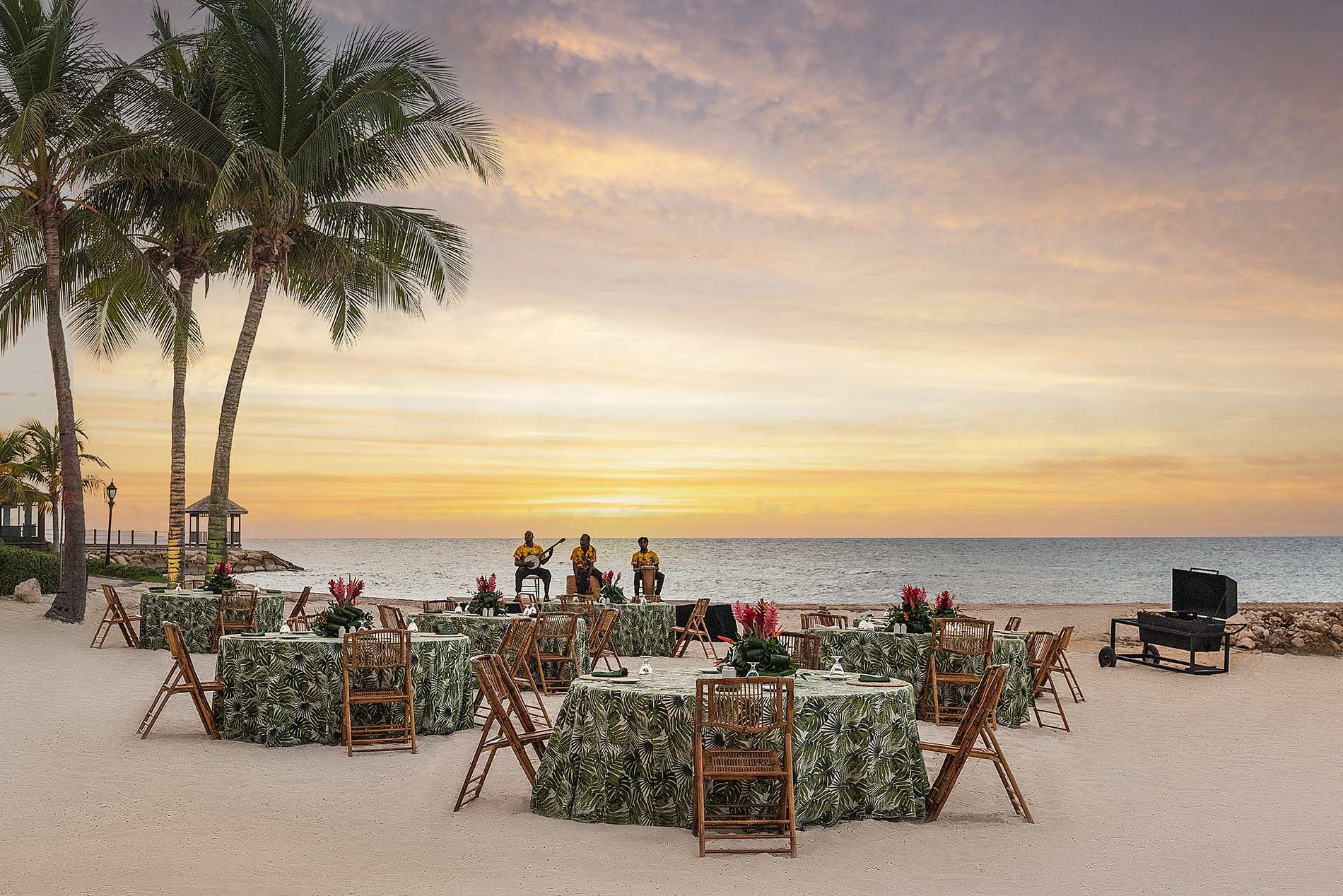 Private dining setup in Jewel Grande Hotel in Jamaica
