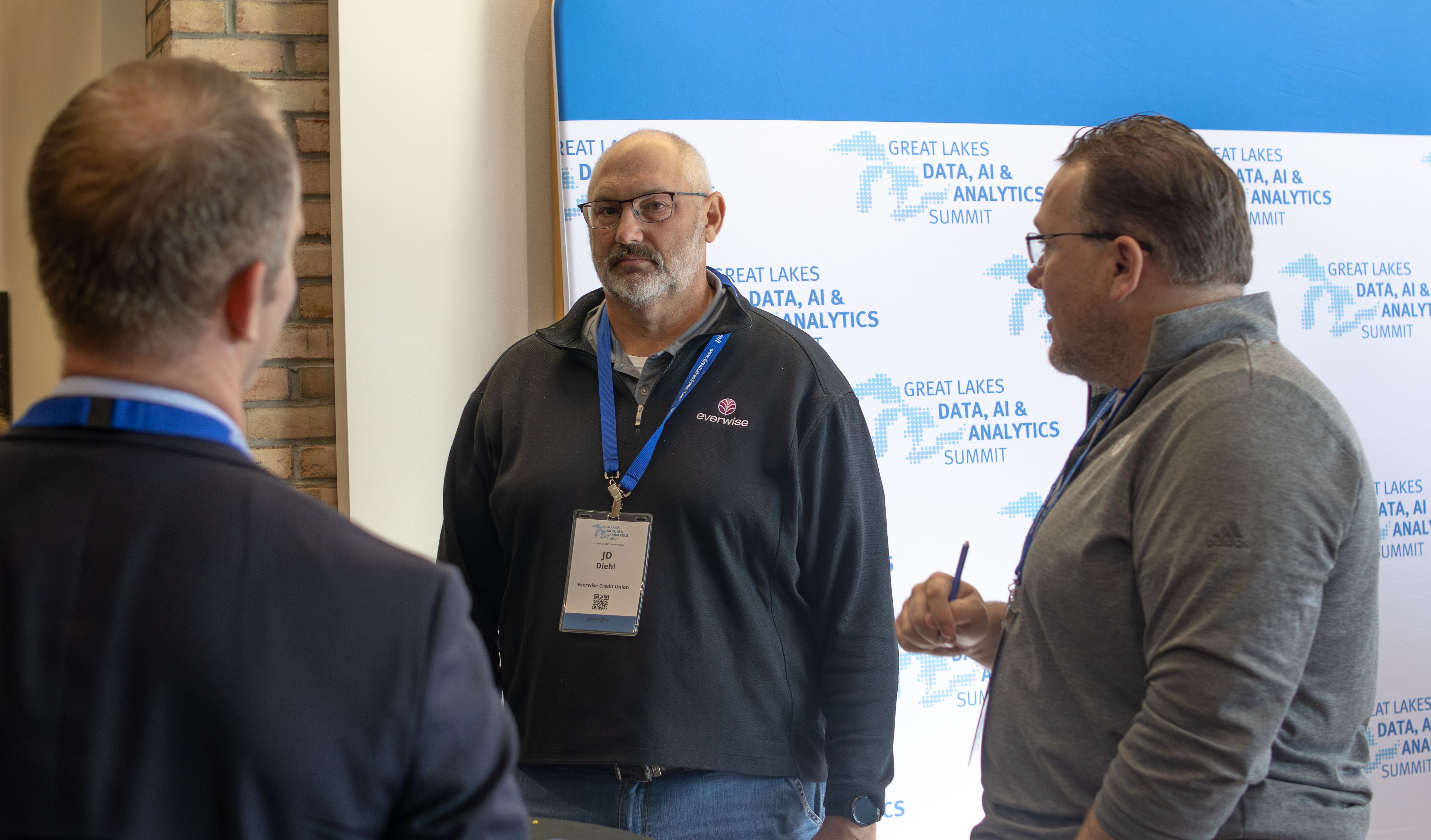 Busy conference hallway