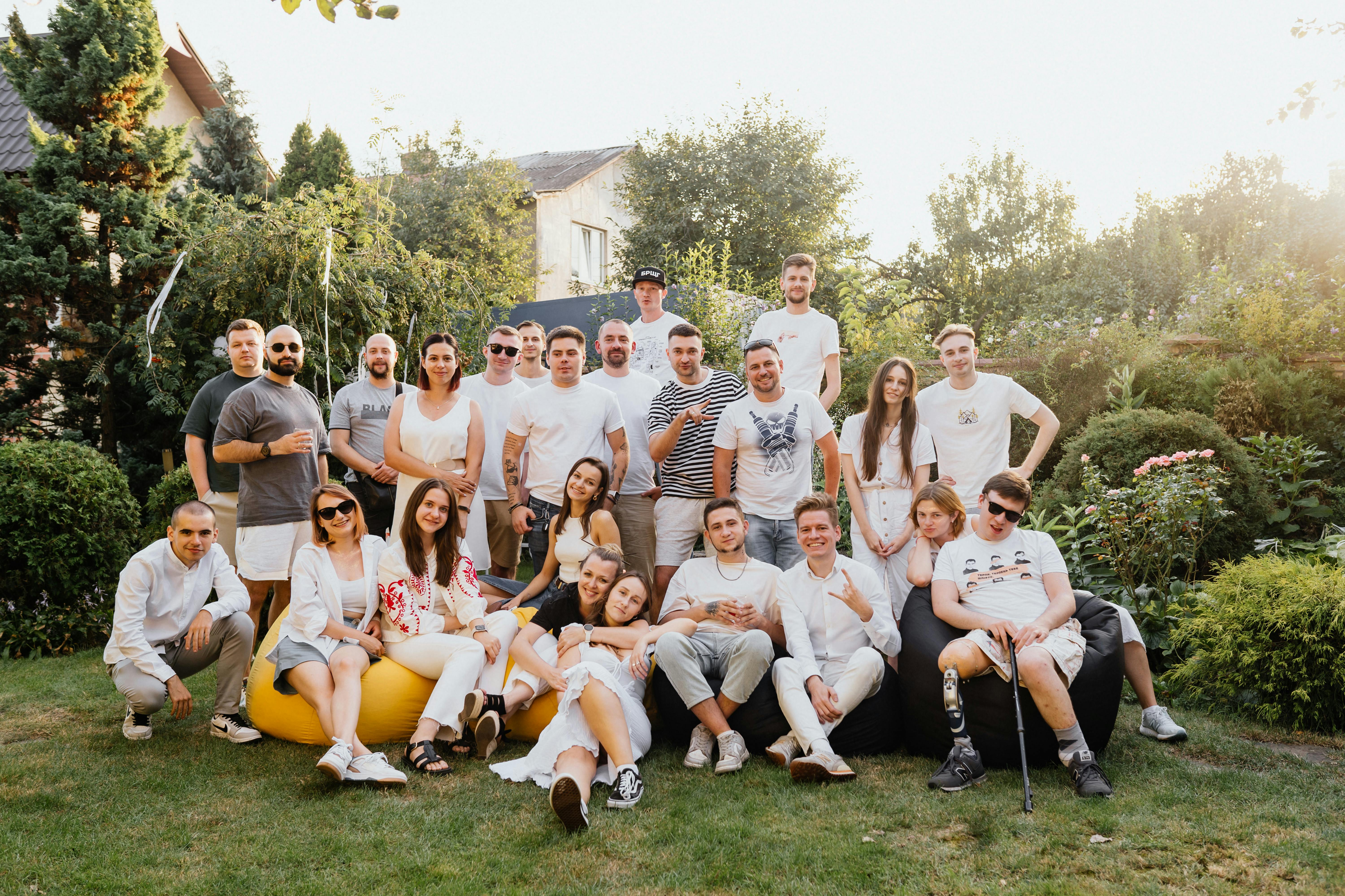 Team photo during company retreat