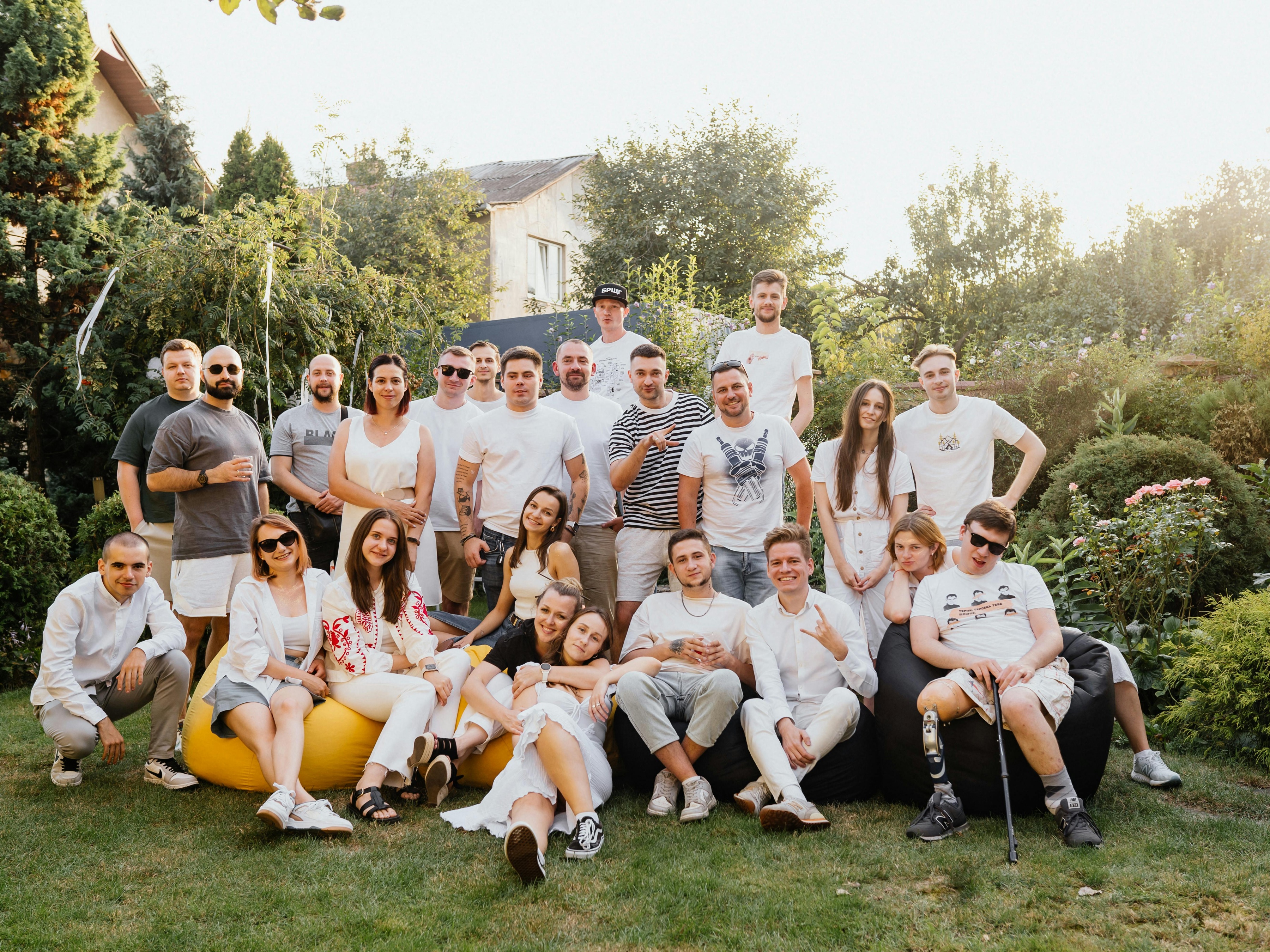Team photo during company retreat