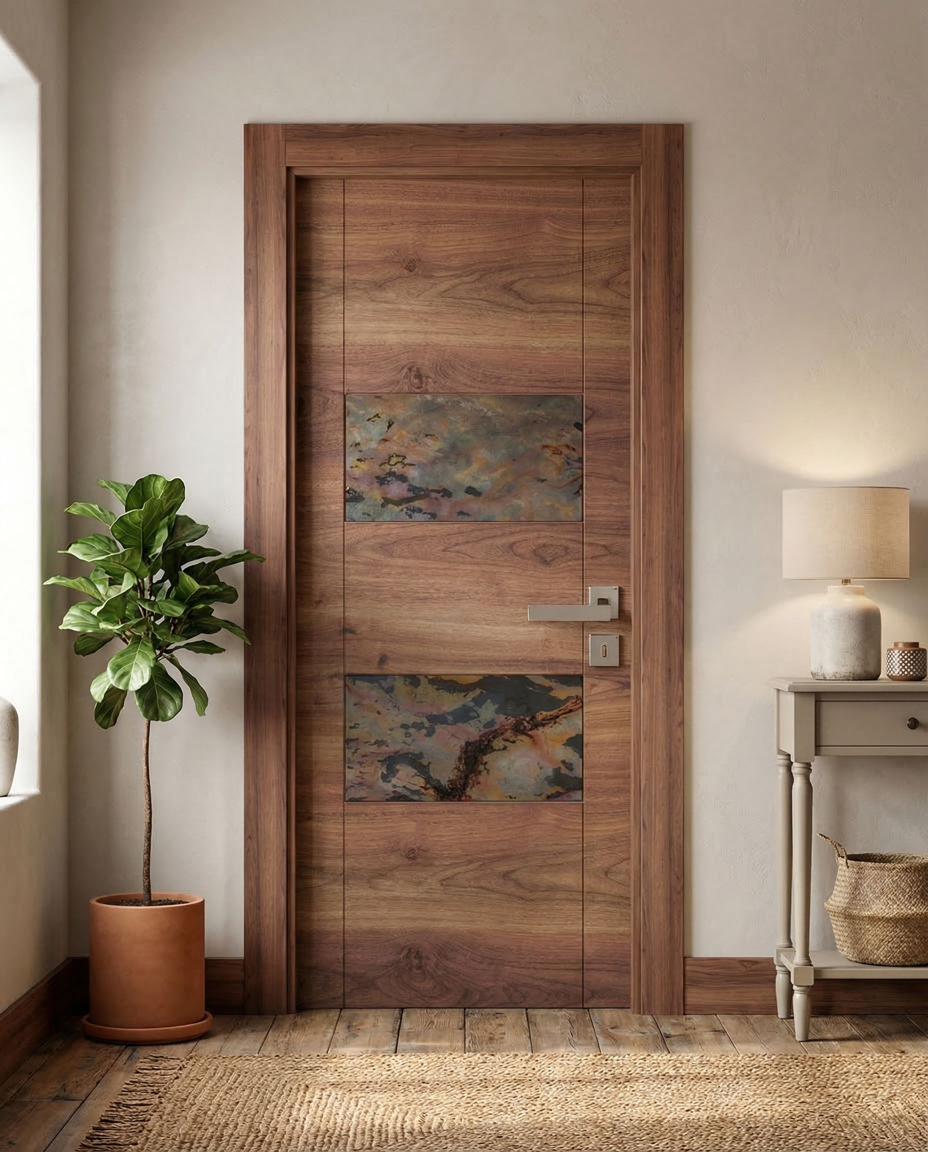 Autre angle - Porte en Bois Naturel 302