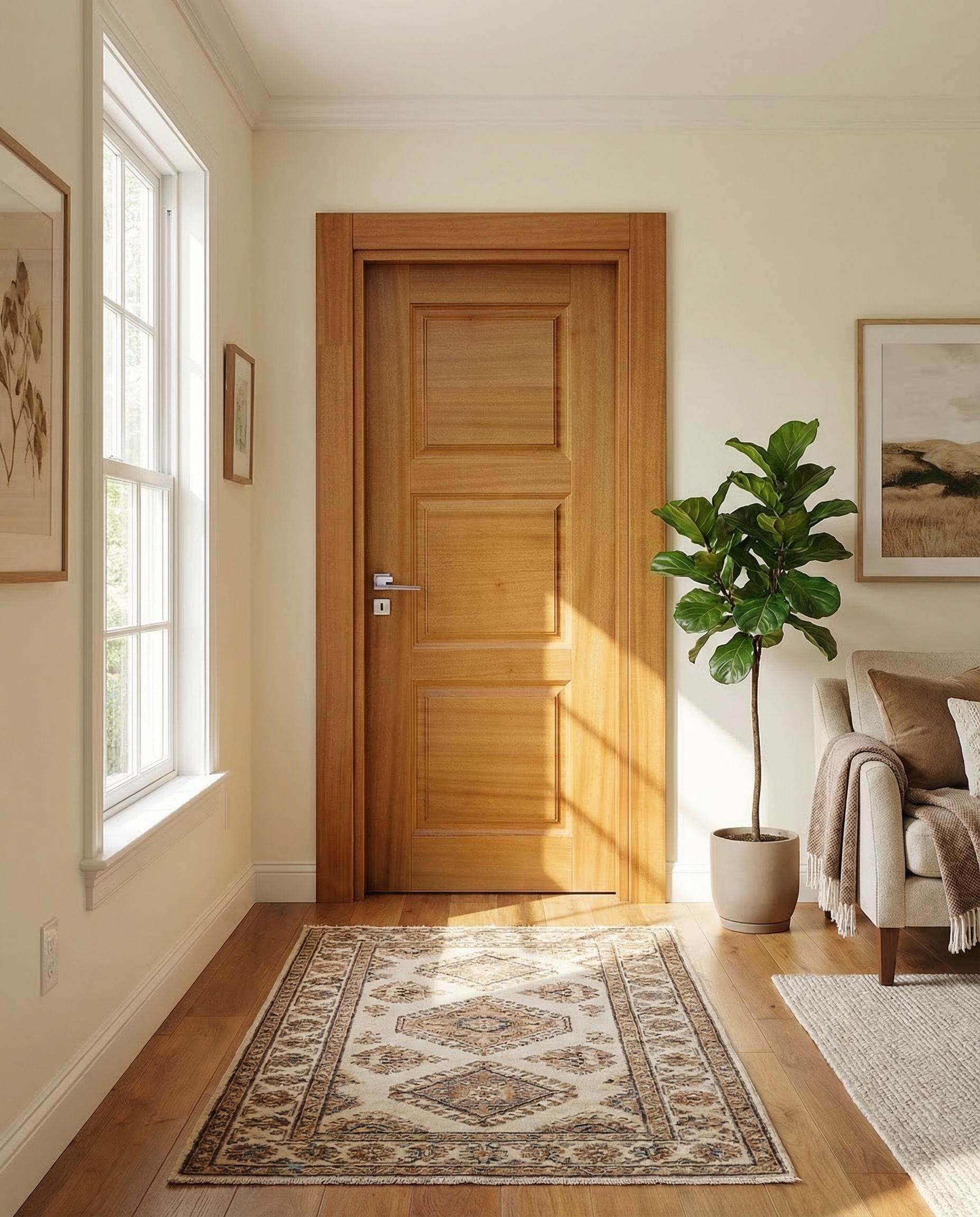 Autre angle - Porte en Bois Naturel 342