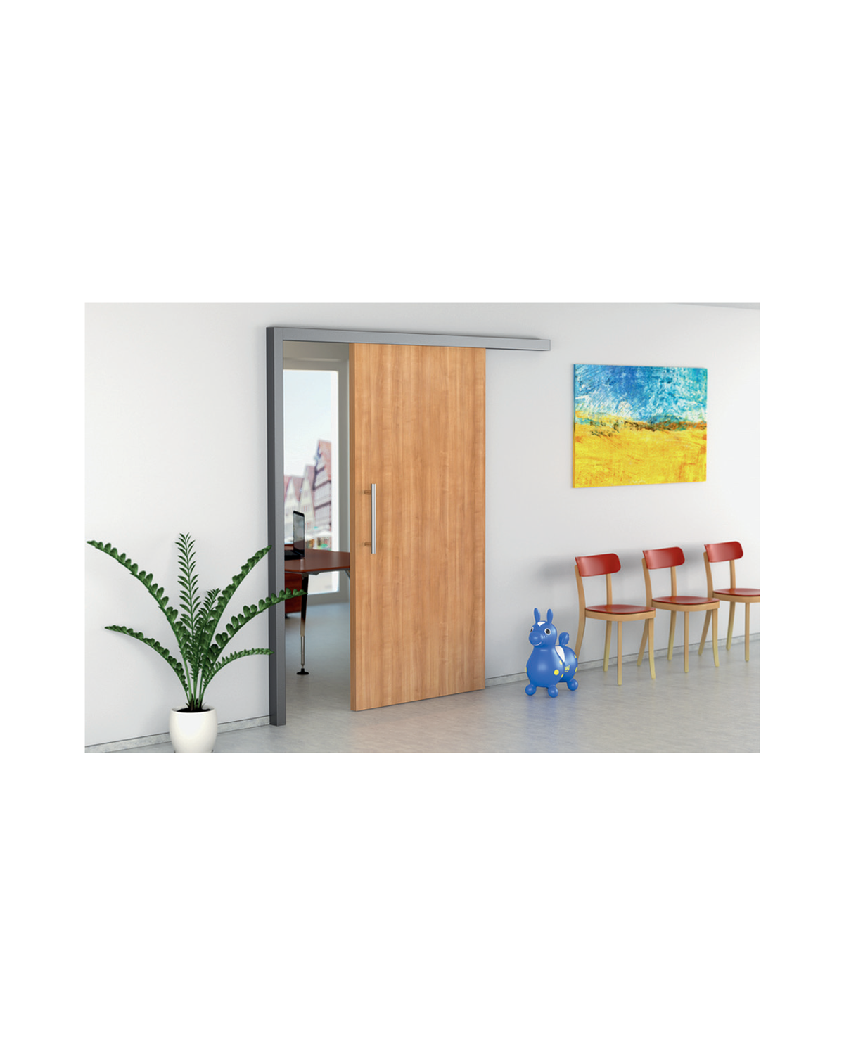 Decouvrez la Porte Coulissante 215, une porte interieure elegante et personnalisable concue pour...