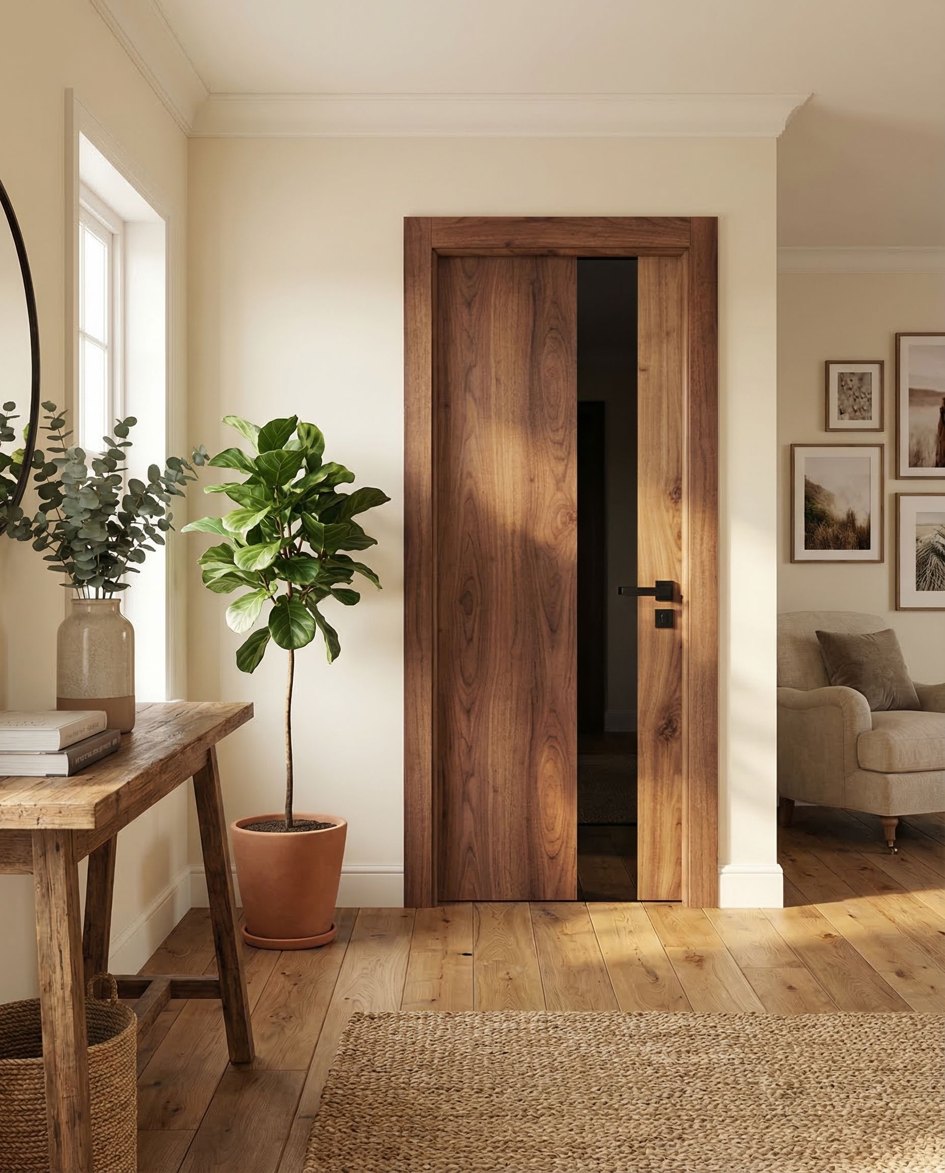 Autre angle - Porte en Bois Naturel 304