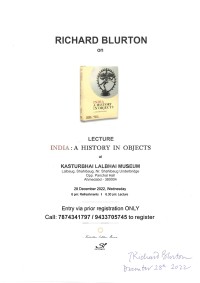 Richard Blurton with Kasturbhai Lalbhai Museum 2022 poster